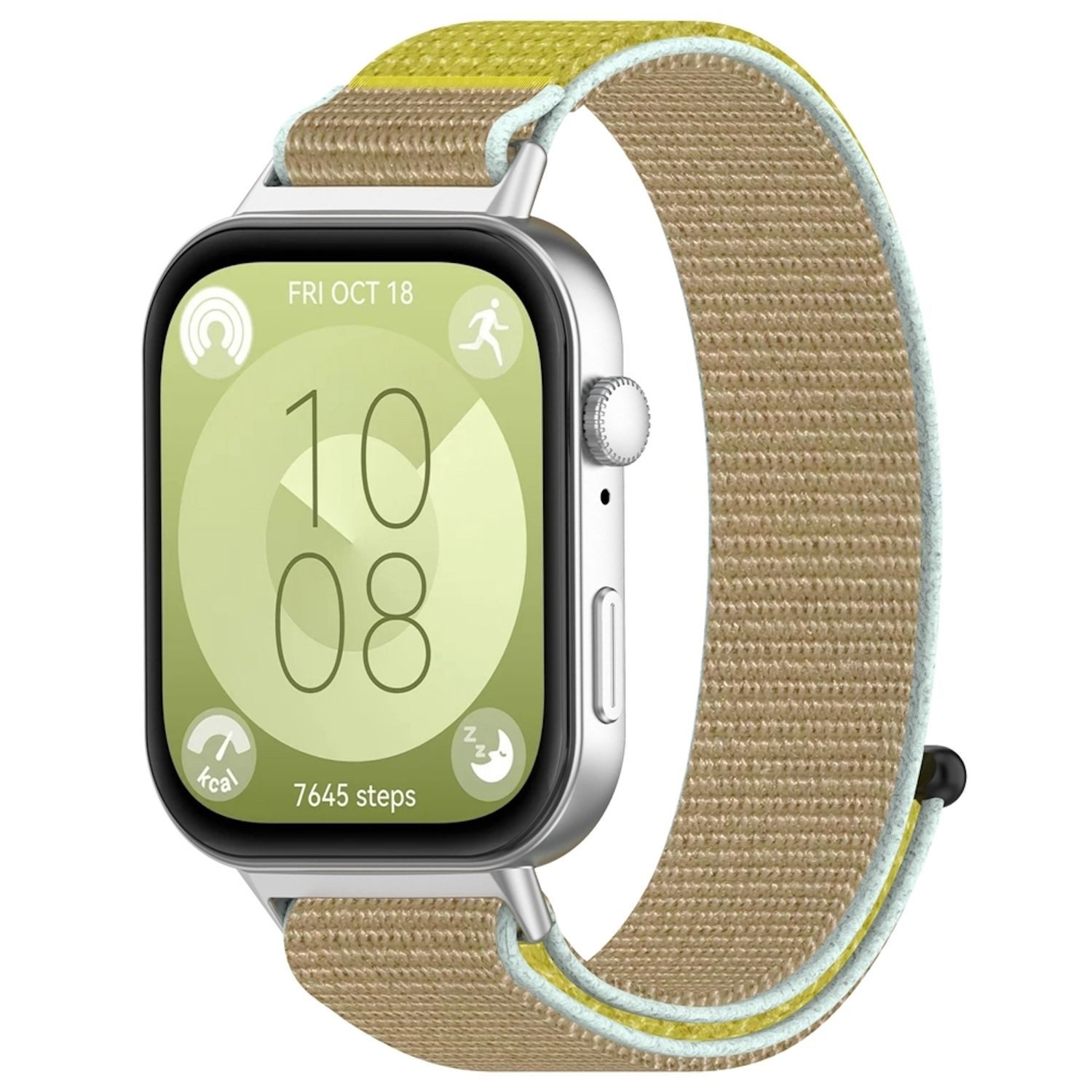 Wigento Smartwatch-Armband Nylon Klettverschluss für Huawei Watch Fit 5 4 / 5 4 Pro / 3 Uhr Band, Outdoor Armband, Verstellbar