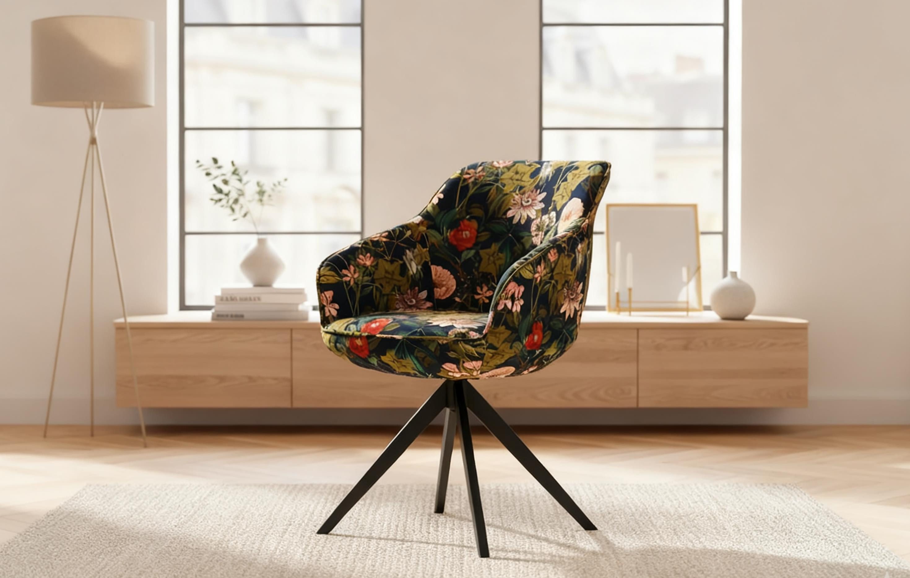 B&D home Polsterstuhl ARVIT (1 St), drehbar, gepolstert, mit Armlehnen