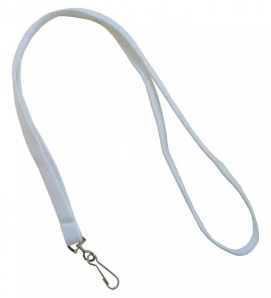 Kranholdt Schlüsselanhänger Umhängeband / Lanyards (100-tlg), mit drehbarem Simplexhaken Weiß