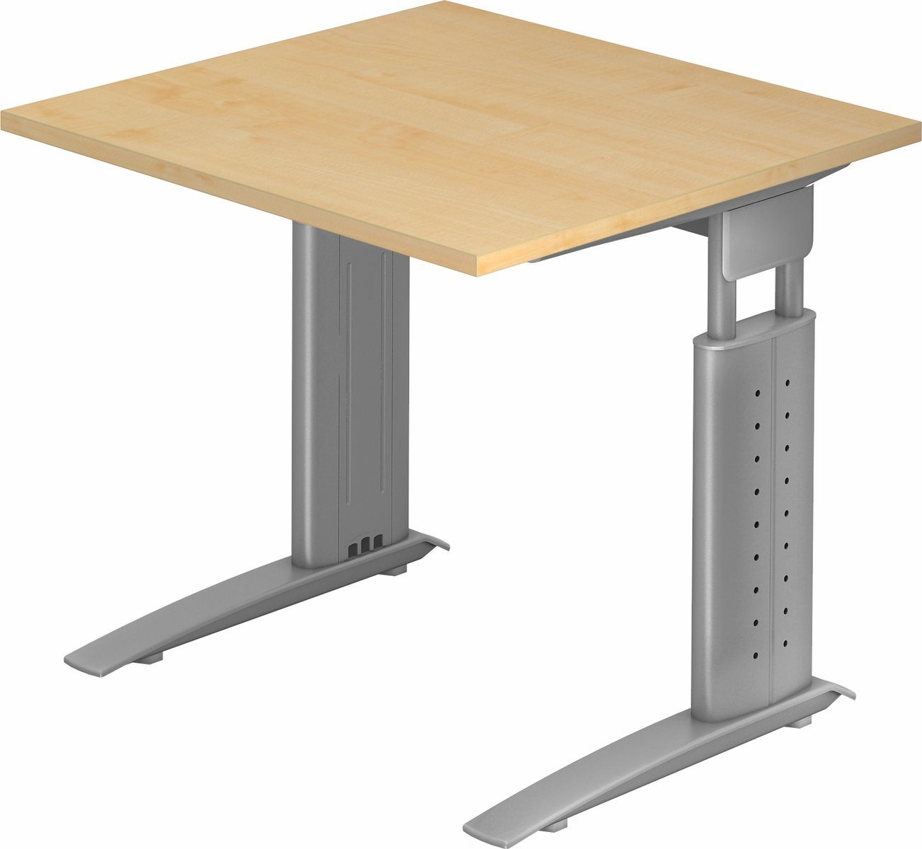 Weiß Serie-U, x cm Silbergrau 80 Dekor: - Schreibtisch - bümö Schreibtisch Gestell: Rechteck: 180