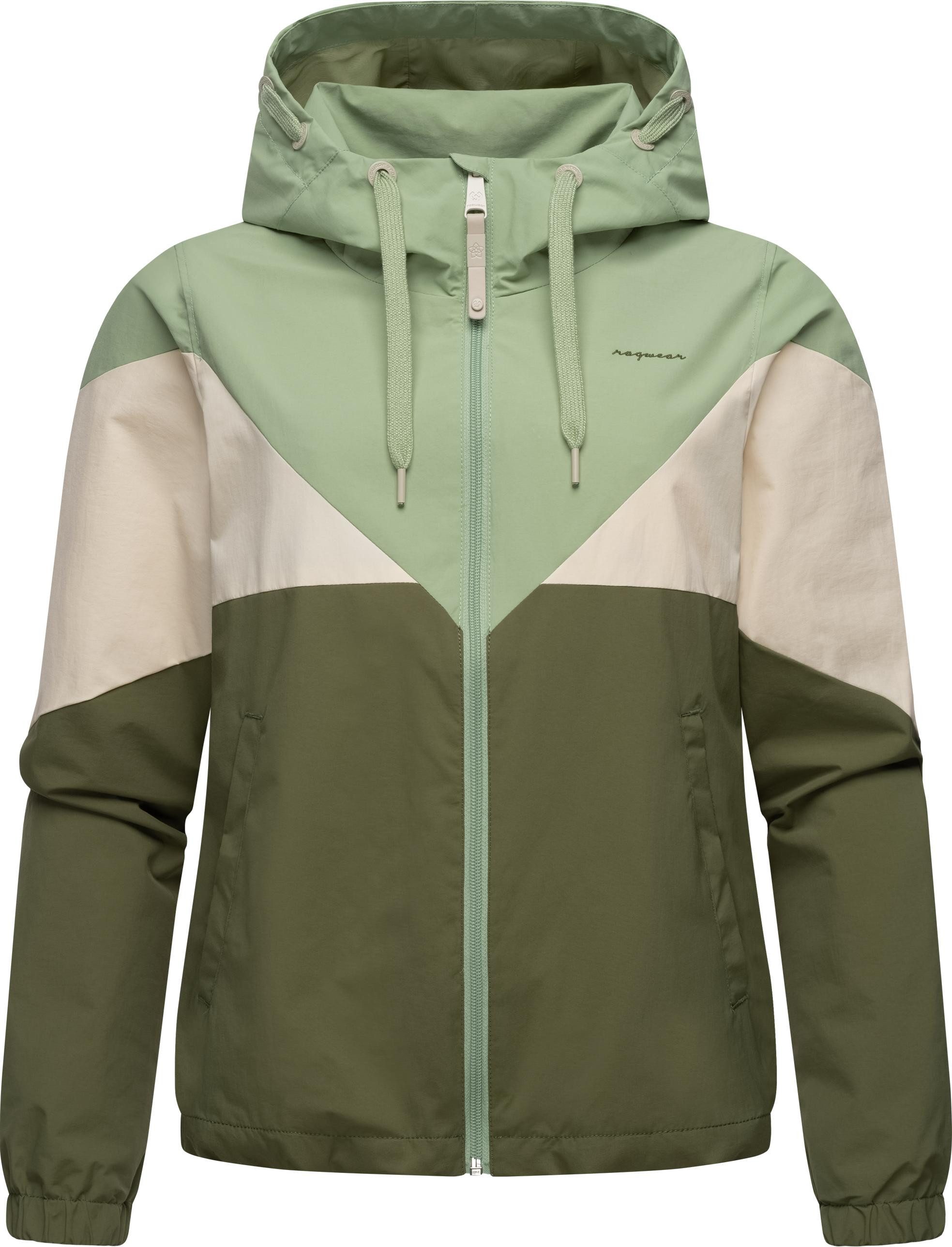 Ragwear Funktionsjacke Rochele wasserdichte Damen Übergangsjacke mit großer Kapuze