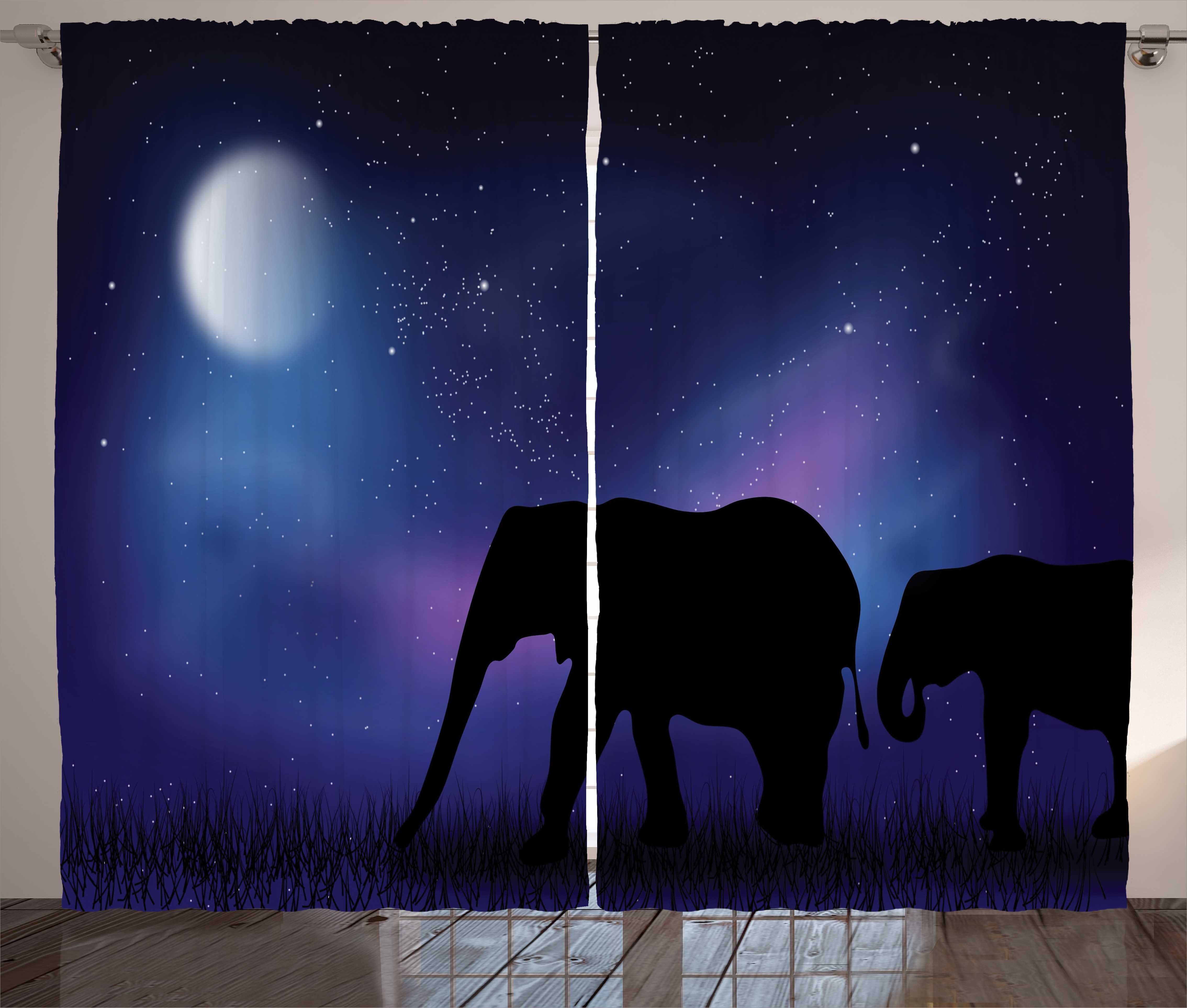 Vorhang Elefant Abstrakt Animal Schlafzimmer Abakuhaus, Haken, Adventure und Kräuselband Gardine mit Schlaufen