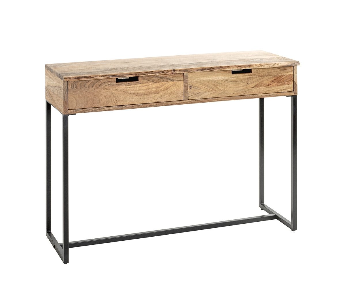 HAKU Konsole in akazie, schwarz, Massivholz, Metall - 100x75x35cm (BxHxT)