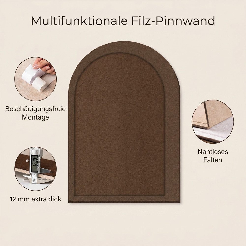 Diwzbyn Pinnwand Filz-Pinnwand, selbstklebend, Kork-Alternative, 1,2 cm dick, Fotowand, Pinnwand, Memoboard mit Pinnadeln für Büro, Küche, Zuhause – Bild 2 von 5