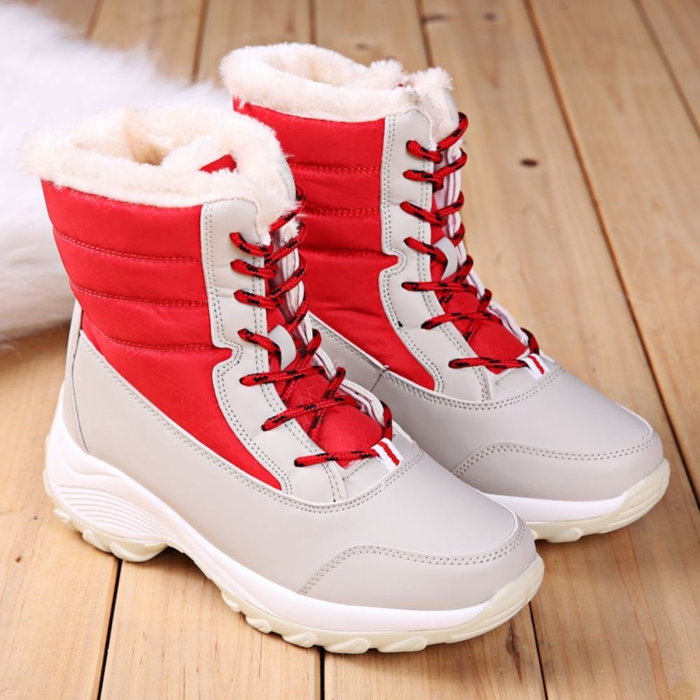 HUSKSWARE Schneeschuhe und Wanderschuhe, und Warme Rot (Outdoor-Schneestiefel, Stilvoll rutschfest, schön High-Top-Schuhe), Warm