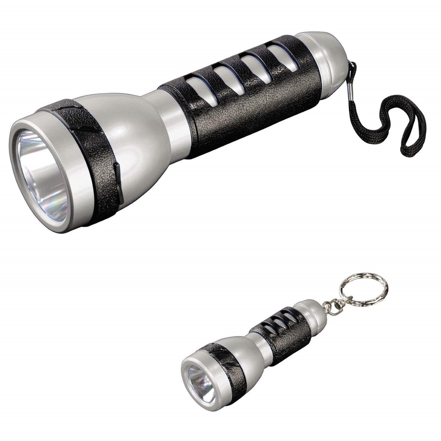 Hama LED Laterne LED Taschenlampen-Set FL-120 2-teilig, ausziehbar als Werkstattlampe, LED, weiß, Arbeits-Leuchte mit COB-LED, stoßfest, Aluminium-Gehäuse