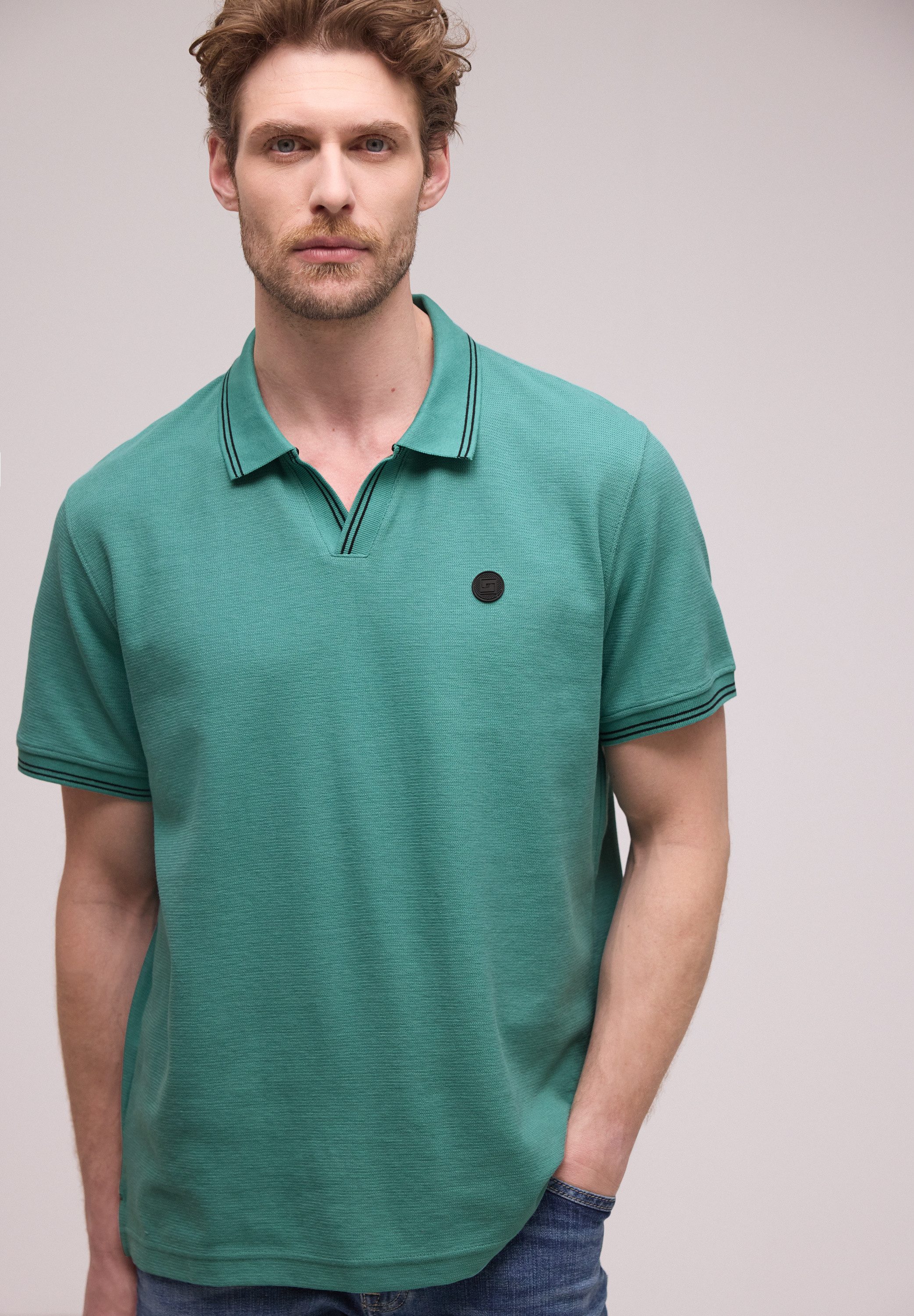 STREET ONE MEN Poloshirt im soften Baumwoll-Mix