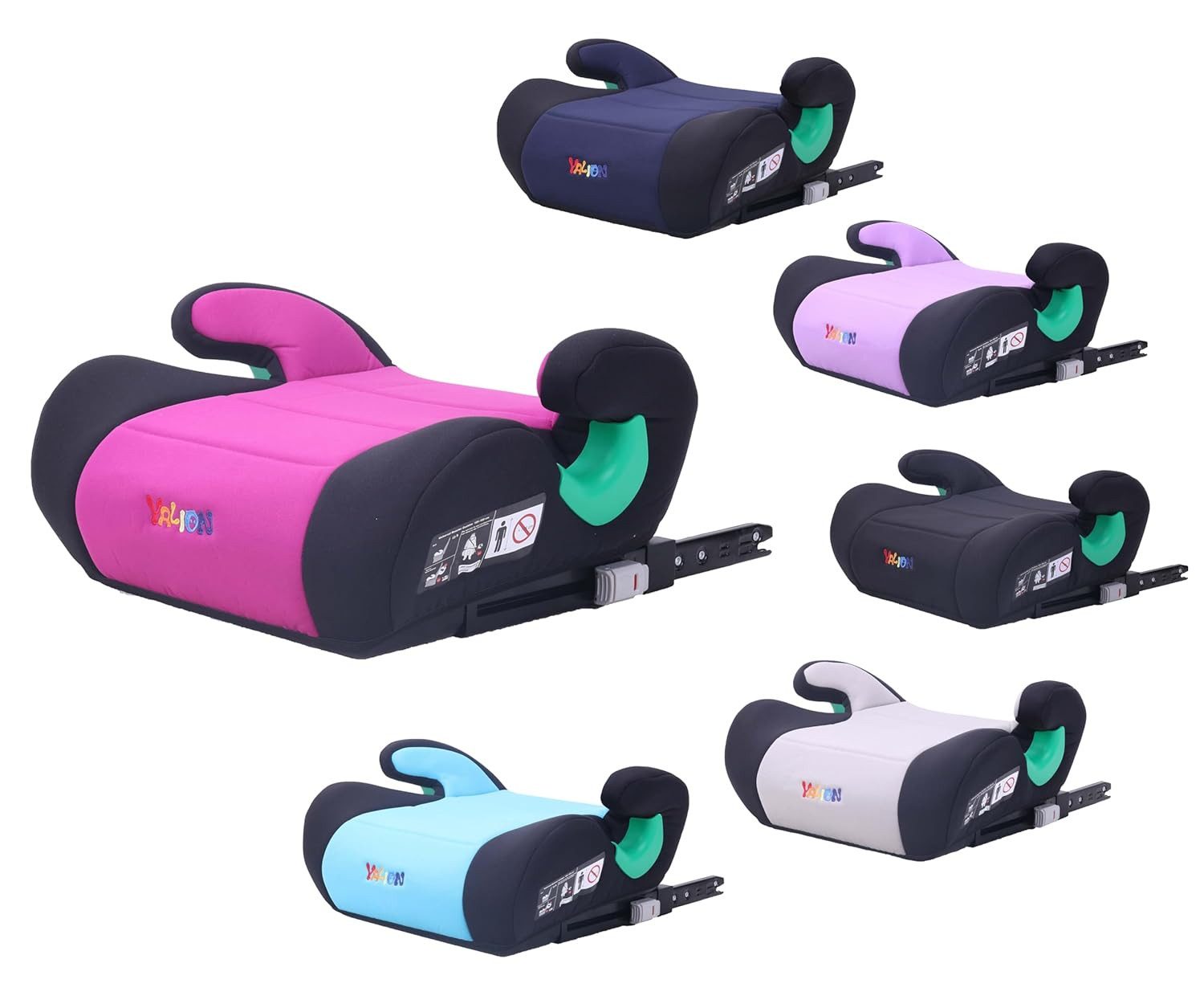 Yalion Kindersitzerhöhung YALION Kindersitzerhöhung mit ISOFIX ECE R129 (i-Size) für Kinder, ab: ca.6Jahren, bis: 10Jahren, (3-Punkt-Gurt), i-Size Sitzerhöhungen Auto Kinder, Rot