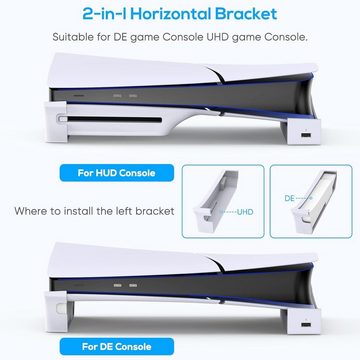 zggzerg Horizontaler Stand für PS5 Slim Konsole mit USB Hub, Standfuß Zubehör PlayStation 5-Controller