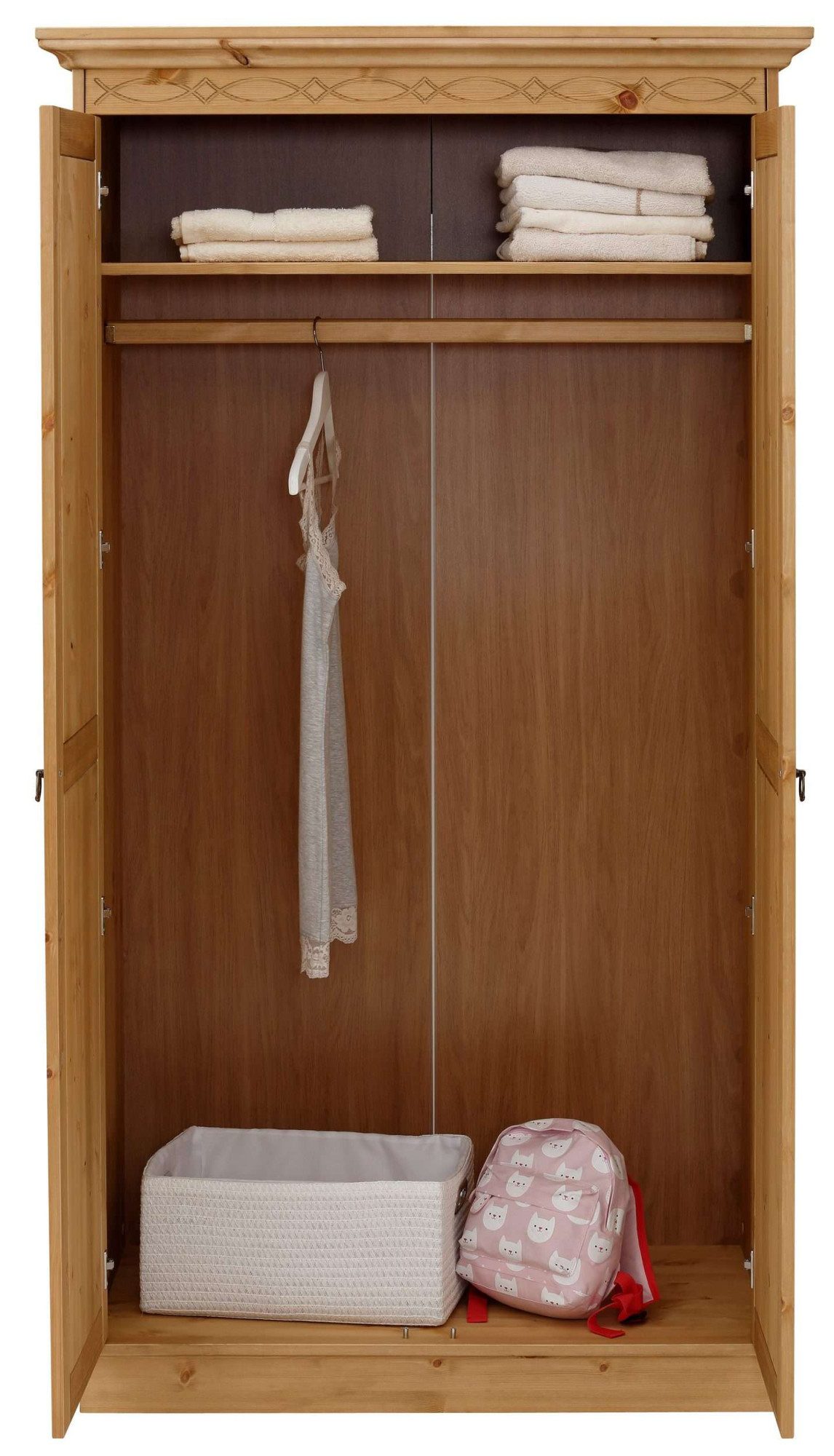 Lüttenhütt Indra Baby Room Complete Set, FSC® certified solid wood, convertible to a youth room (value set, 7-piece, wardrobe, bed, chest of drawers + top unit, base, wall & freestanding shelves), solid pine, 7-piece set, certified quality, durable