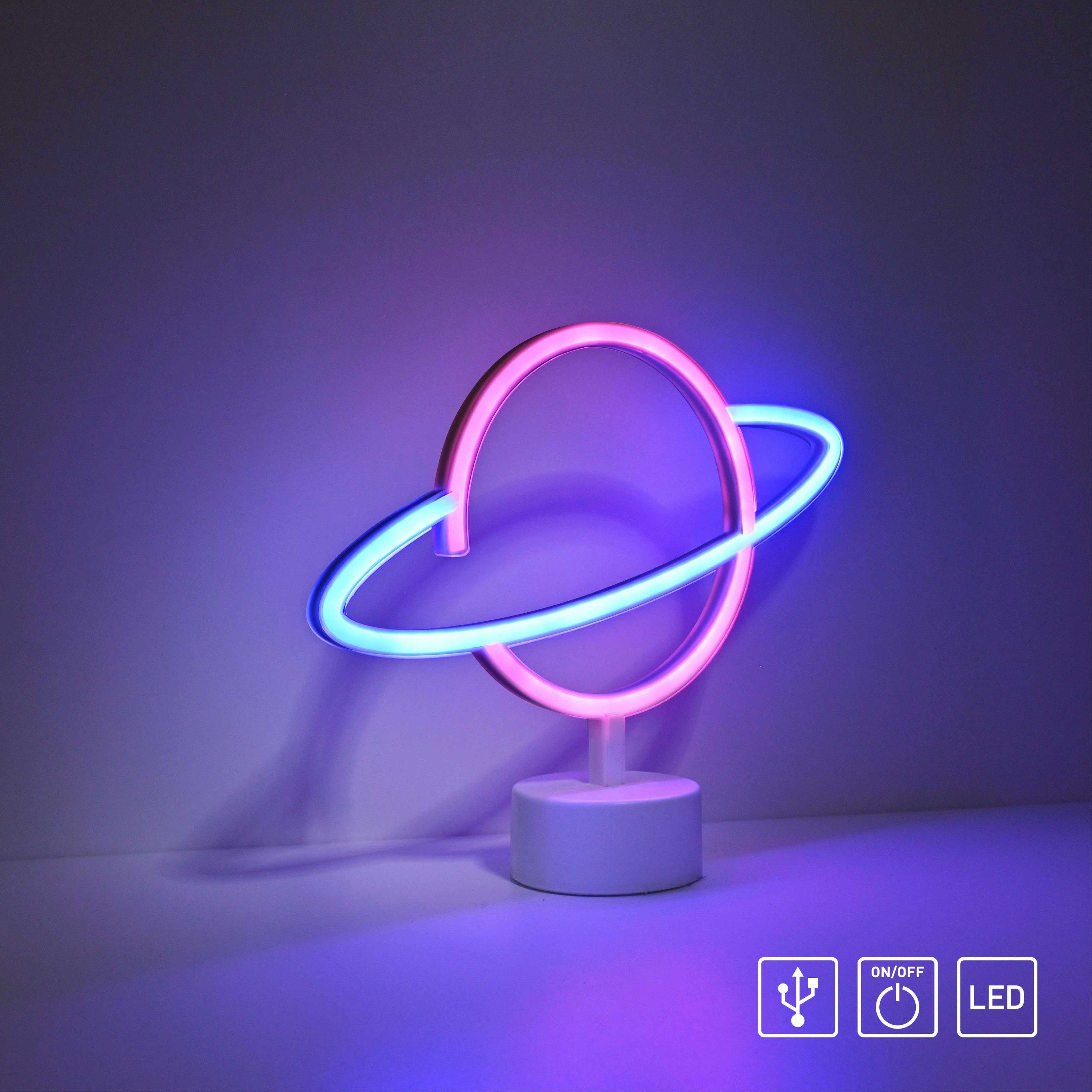 JUST LIGHT LED Wandleuchte NEON-SATUR, LED fest integriert, Warmweiß