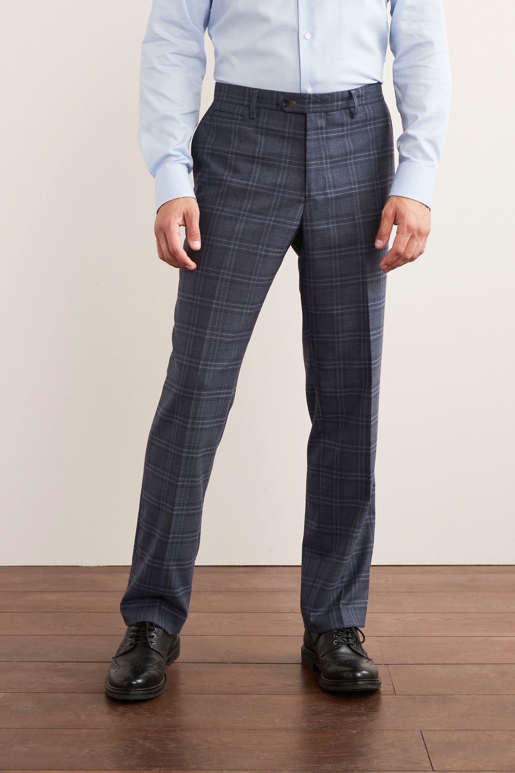 Besatz: Hose Anzug mit Next Karierter Anzughose (1-tlg)