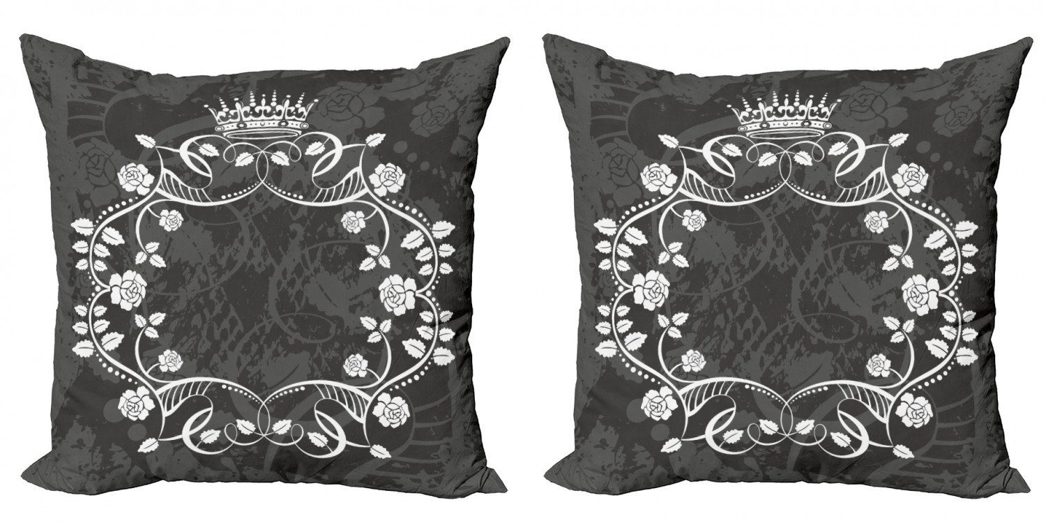 Fühlt sich gut auf der Haut an Kissenbezüge Modern Accent Königliche Crown Abakuhaus Antiquität (2 Digitaldruck, Stück), Doppelseitiger Flora