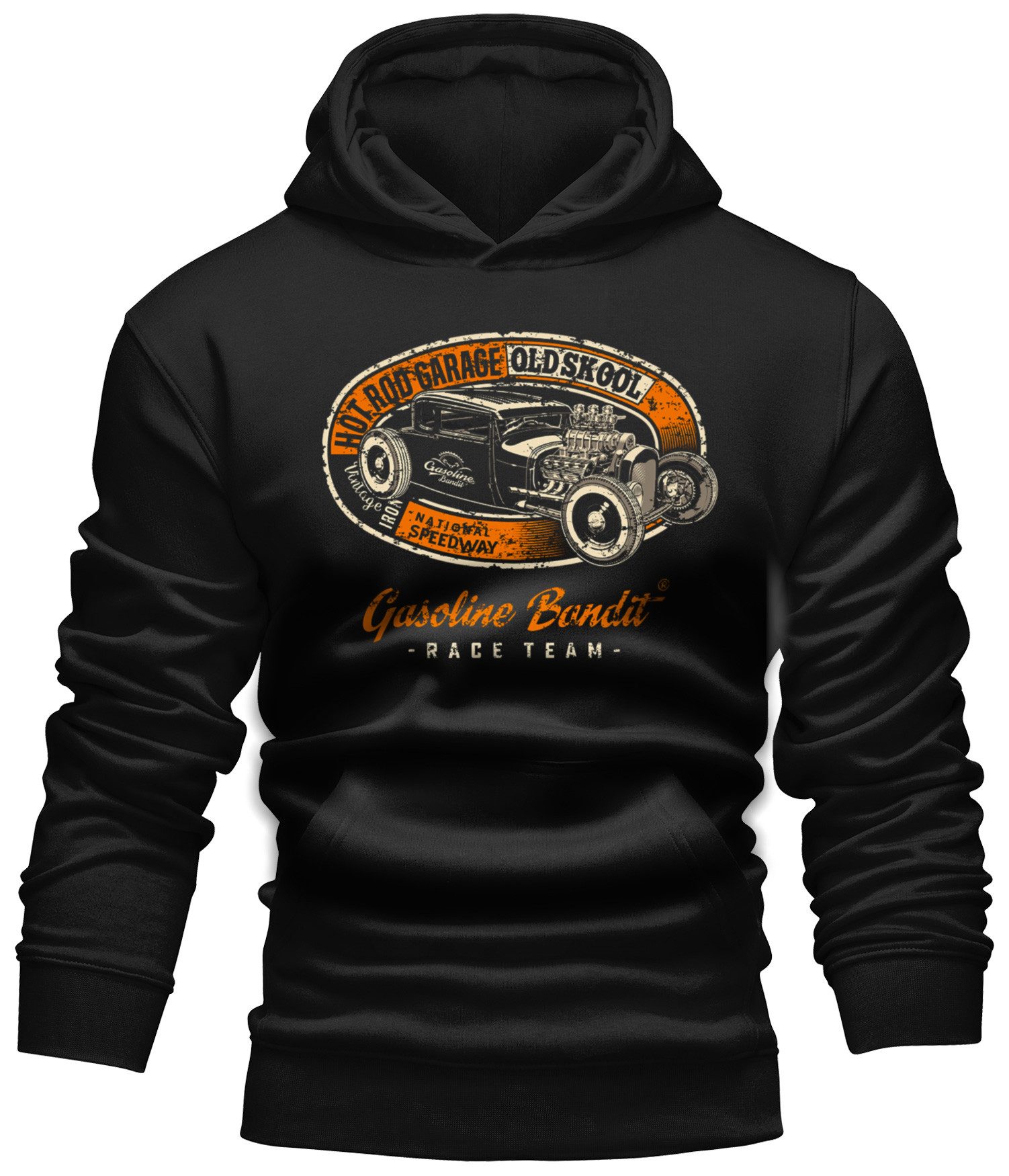 GASOLINE BANDIT® Kapuzensweatshirt Biker Racer Kapuzen-Hoodie: Hot Rod Garage Old Skool