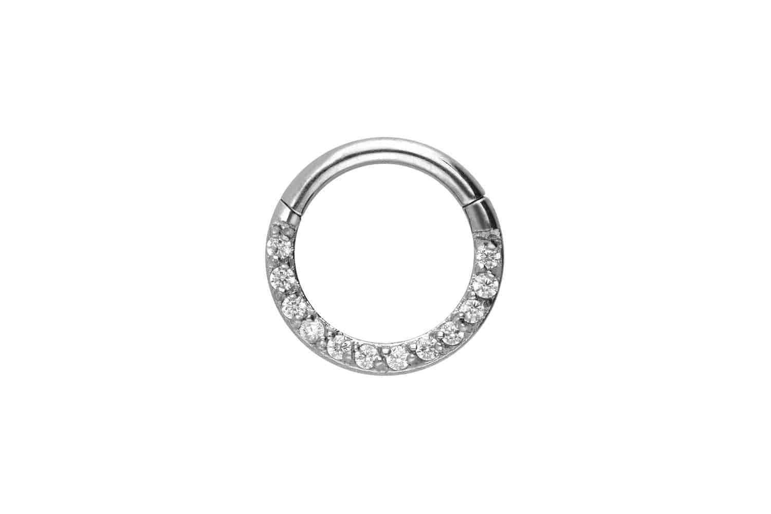 PIERCINGLINE Nasenpiercing Chirurgenstahl Segmentring Clicker EINGEFASSTE KRISTALLE Ohrpiercing (Clicker, 1-tlg), Ohrpiercing für Conch, Helix, Tragus, Daith, Lobe