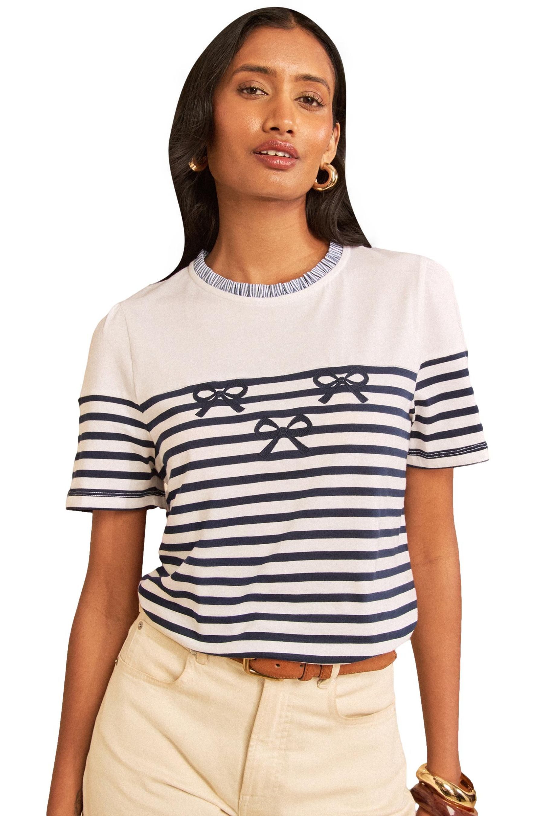 Love & Roses T-Shirt Love & Roses Kurzärmliges Oberteil mit Schleife (1-tlg)