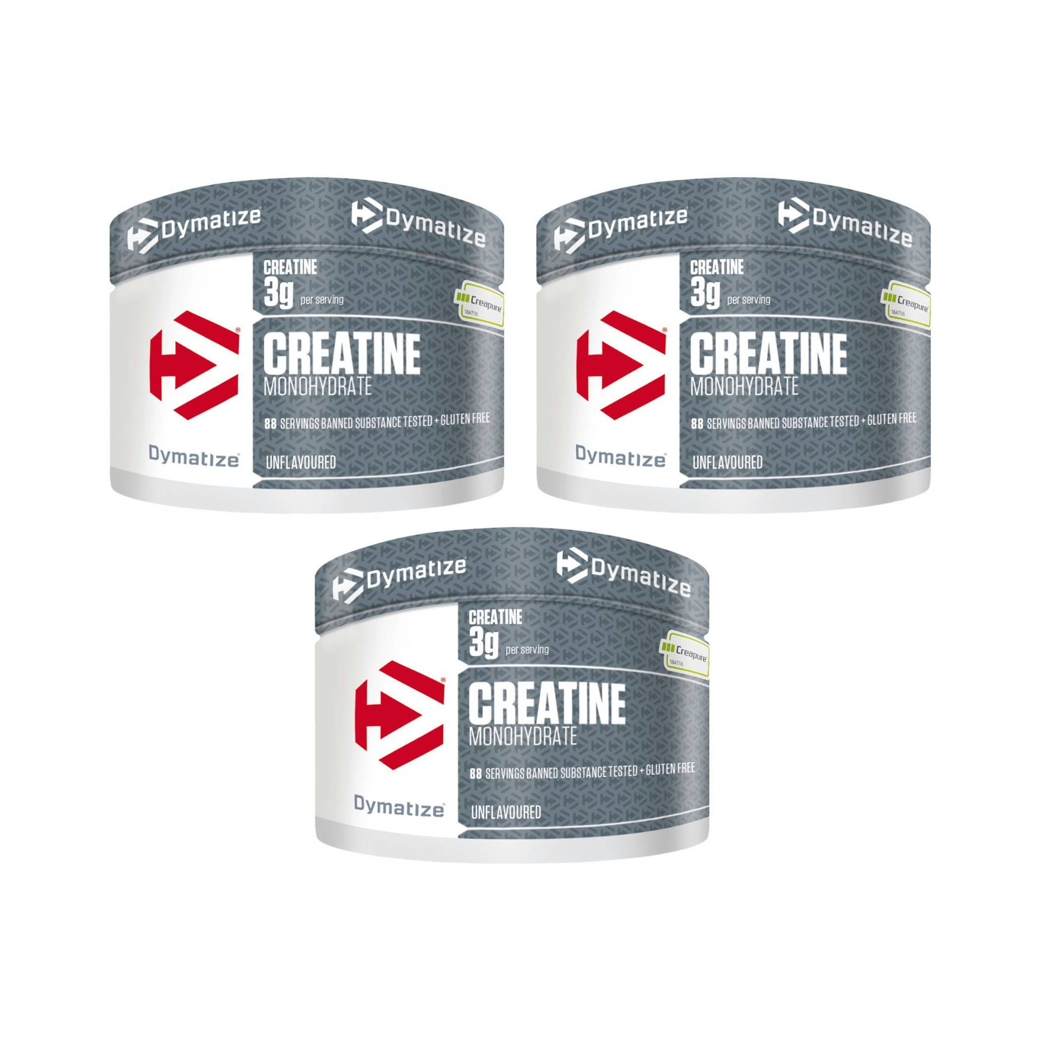 Dymatize Kreatin Creatine Monohydrate Aminosäure geschmacksneutral 3x300g Pulver, 900 g