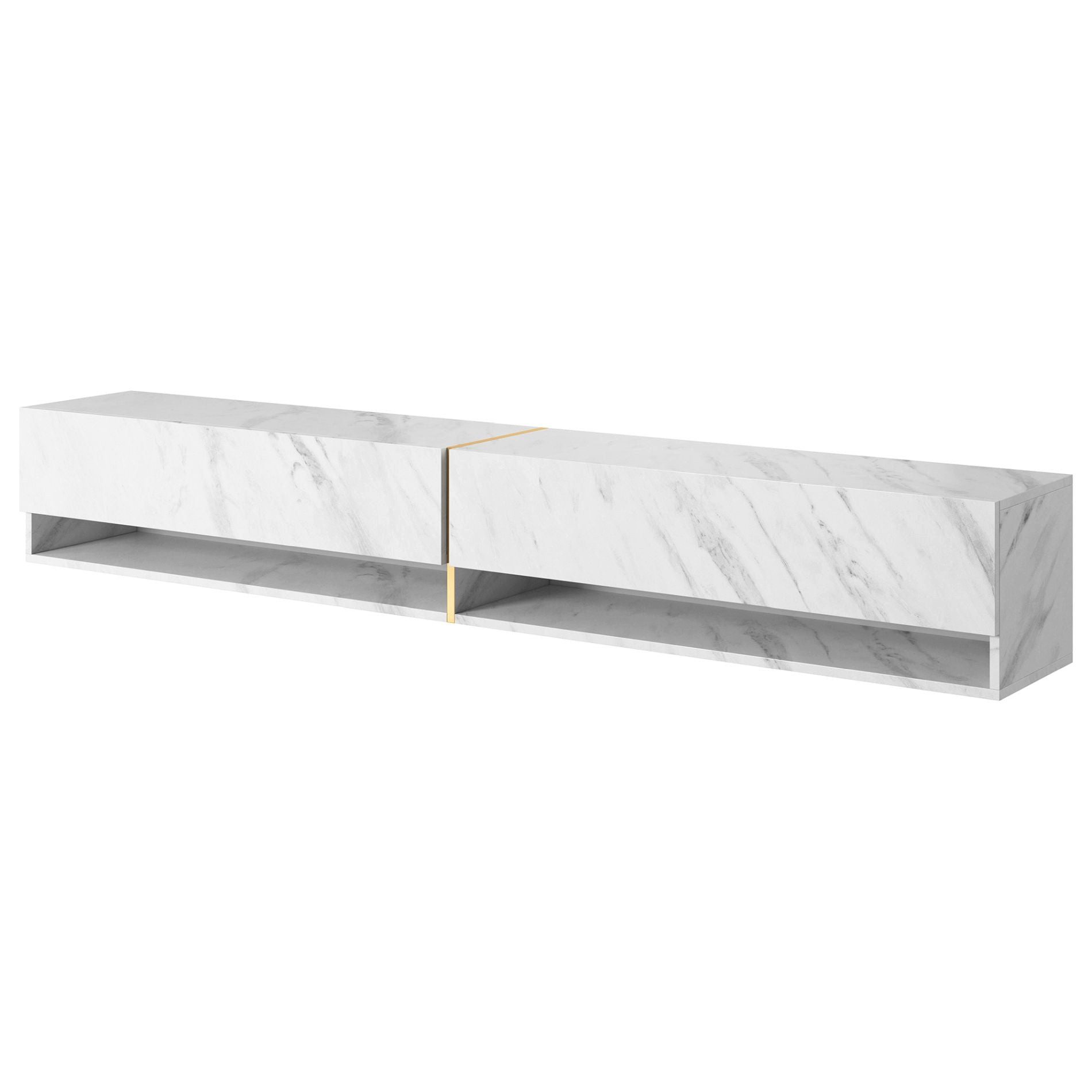 Selsey TV-Schrank MIRRGO hängend, 2-türig mit 2 offenen Fächern, 200 cm