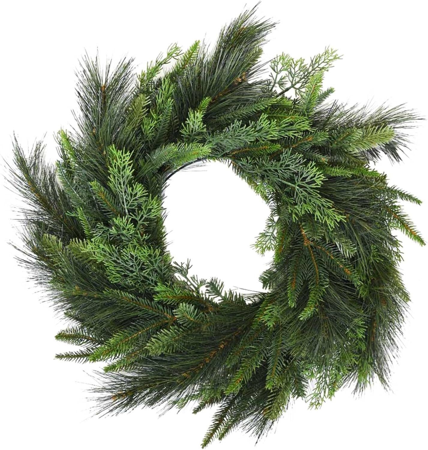 Kunstkranz Kunststoff SERTO Rund - Grün Naturgetreu, VIVANNO, Höhe 13 cm, 6 günstig online kaufen