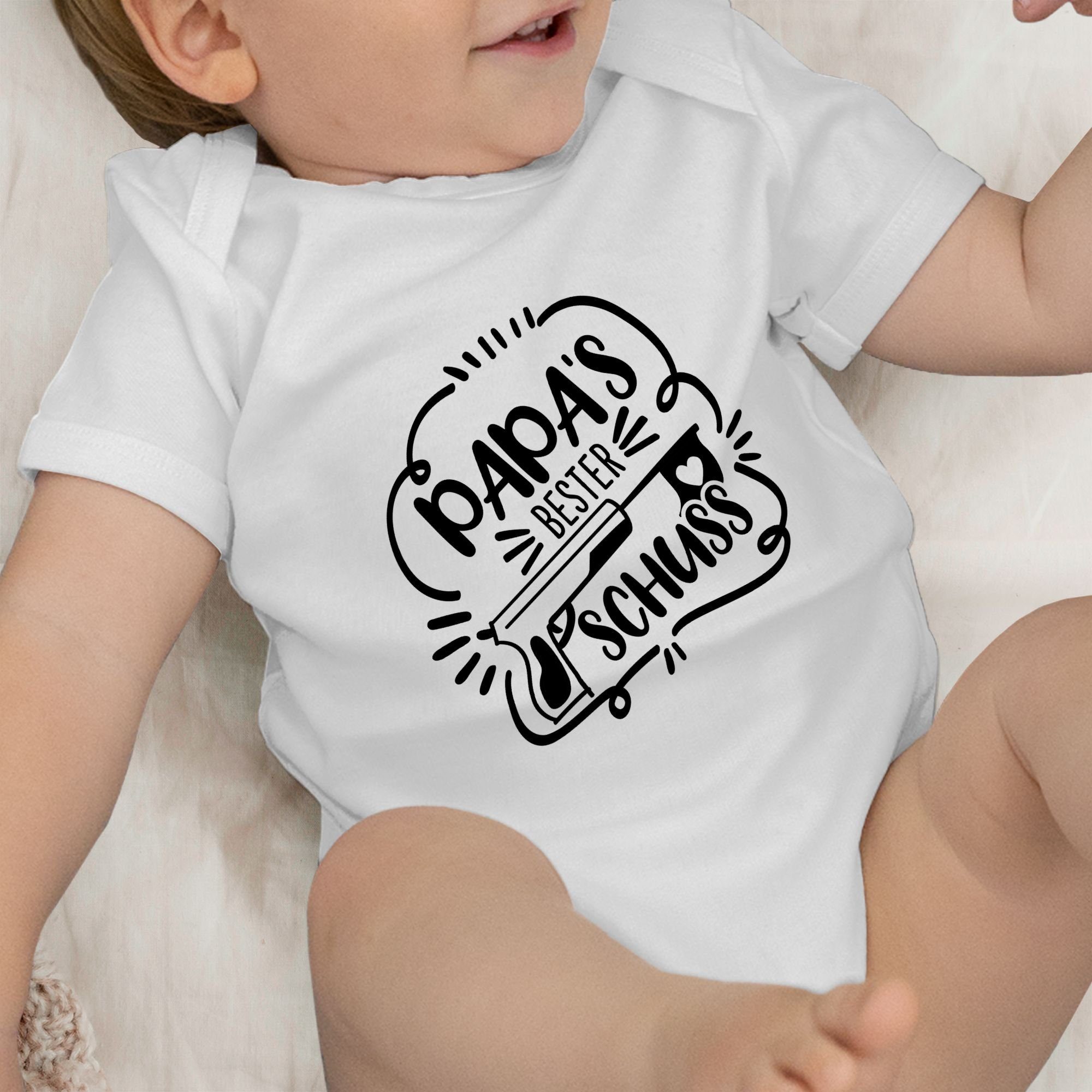 Shirtracer Shirtbody Papas Baby schwarz Weiß Vatertag Comic 3 bester Treffer Geschenk