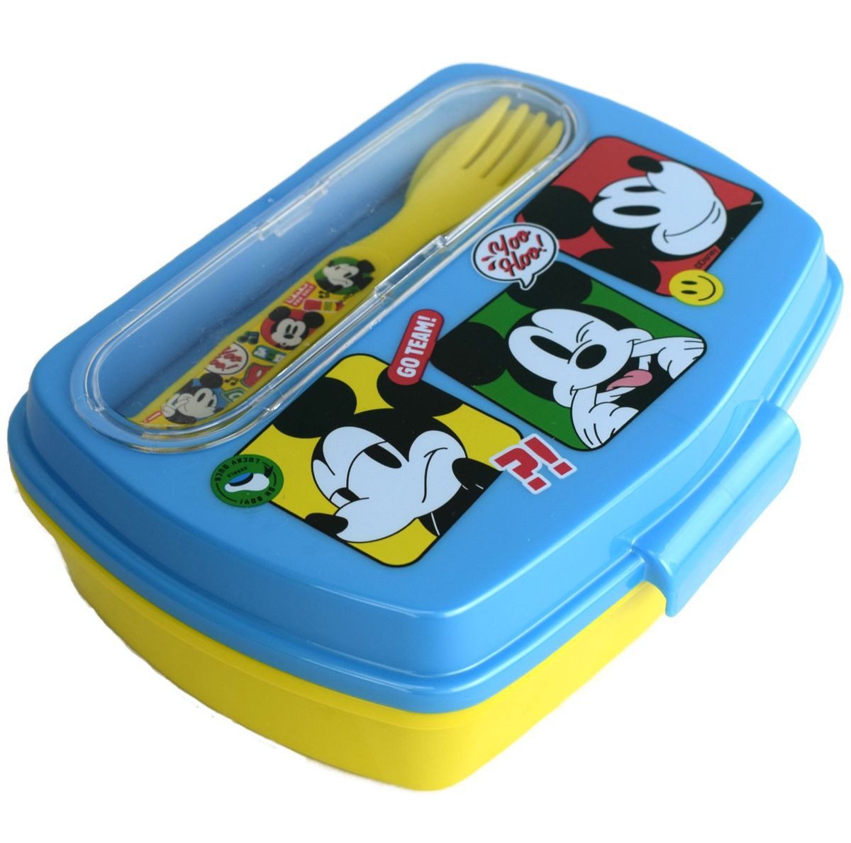 Stor Lunchbox Kinder Brotdose ca. 17 x 14 cm Besteckfach verschiedene Motive, Kunststoff, authentisches Design