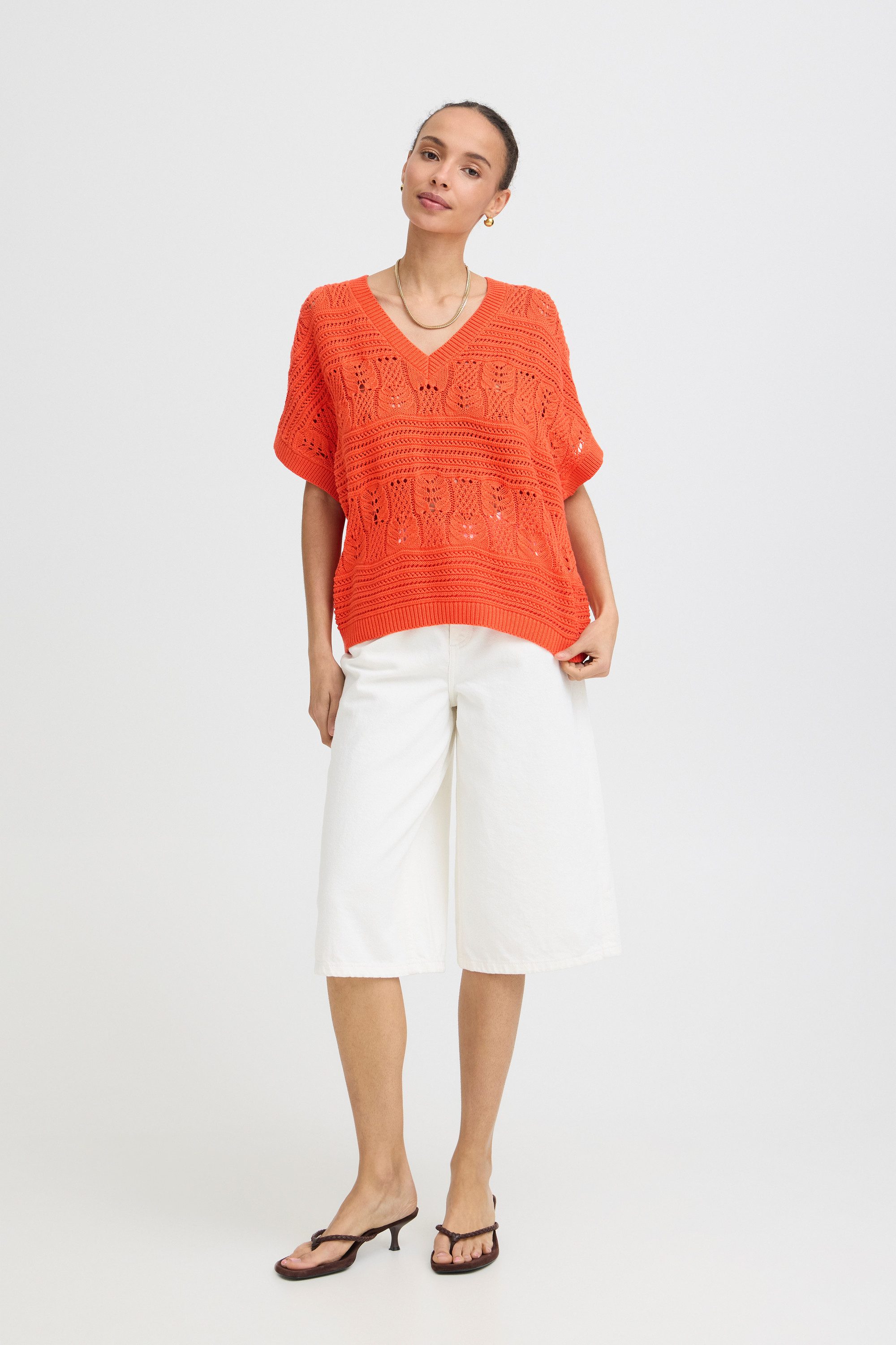 b.young Strickpullover Kurzarm-Bluse BYNERO