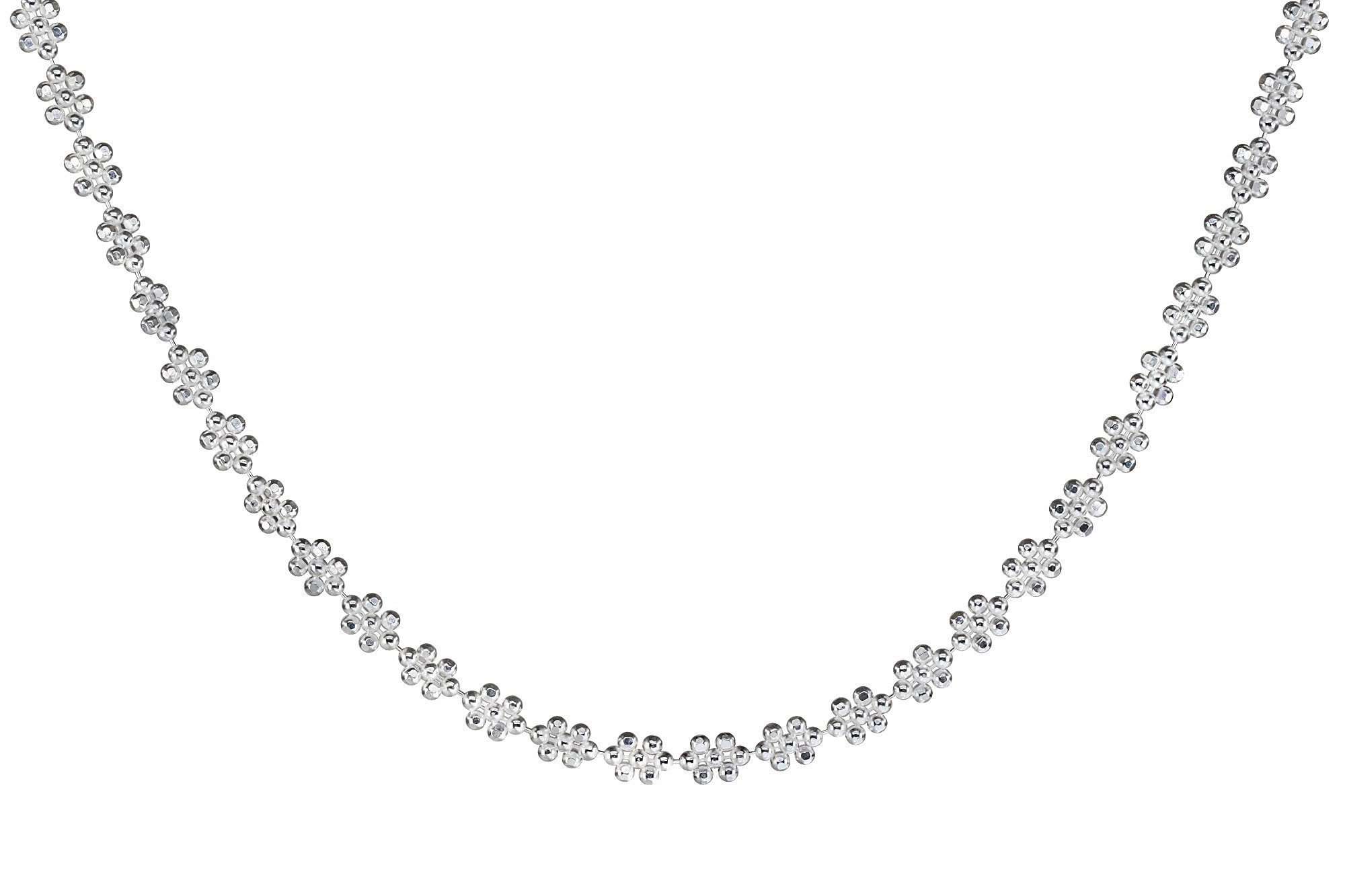 SILBERMOOS Collier Diamantiertes Blüten-Collier aus vielen kleinen Kugeln, günstig online kaufen