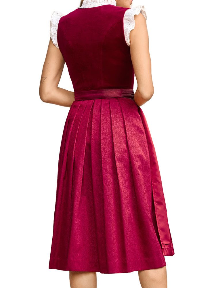 KRÜGER COLLECTION Dirndl Dirndl Anahita 70cm Länge rot – Bild 4 von 4