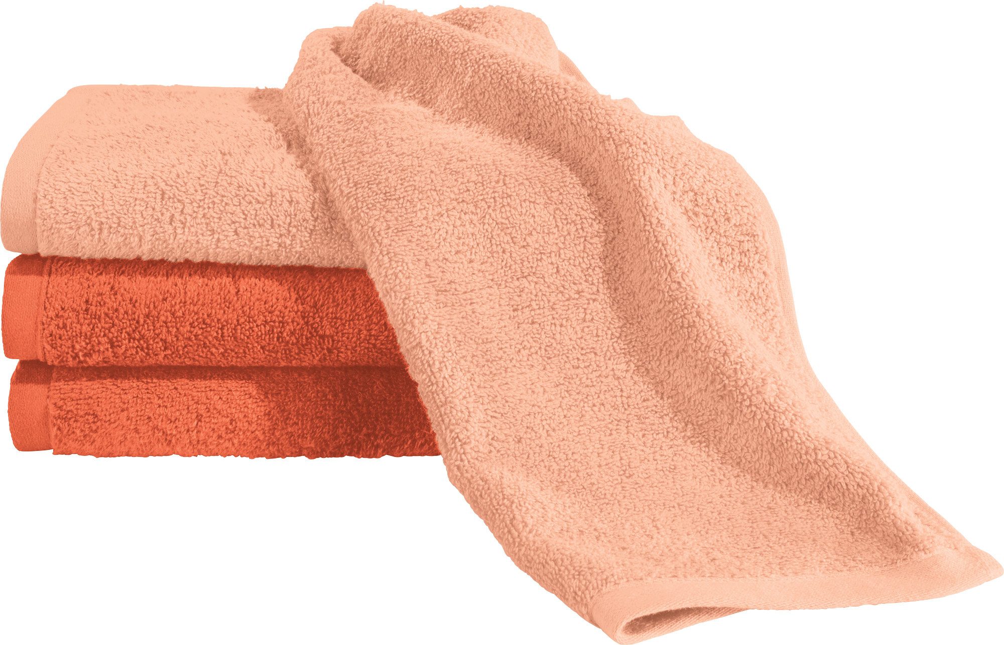 Erwin Müller Gästehandtuch Gästetuch "Bühl" 4er-Pack, Frottier, Walk-Frottier Uni