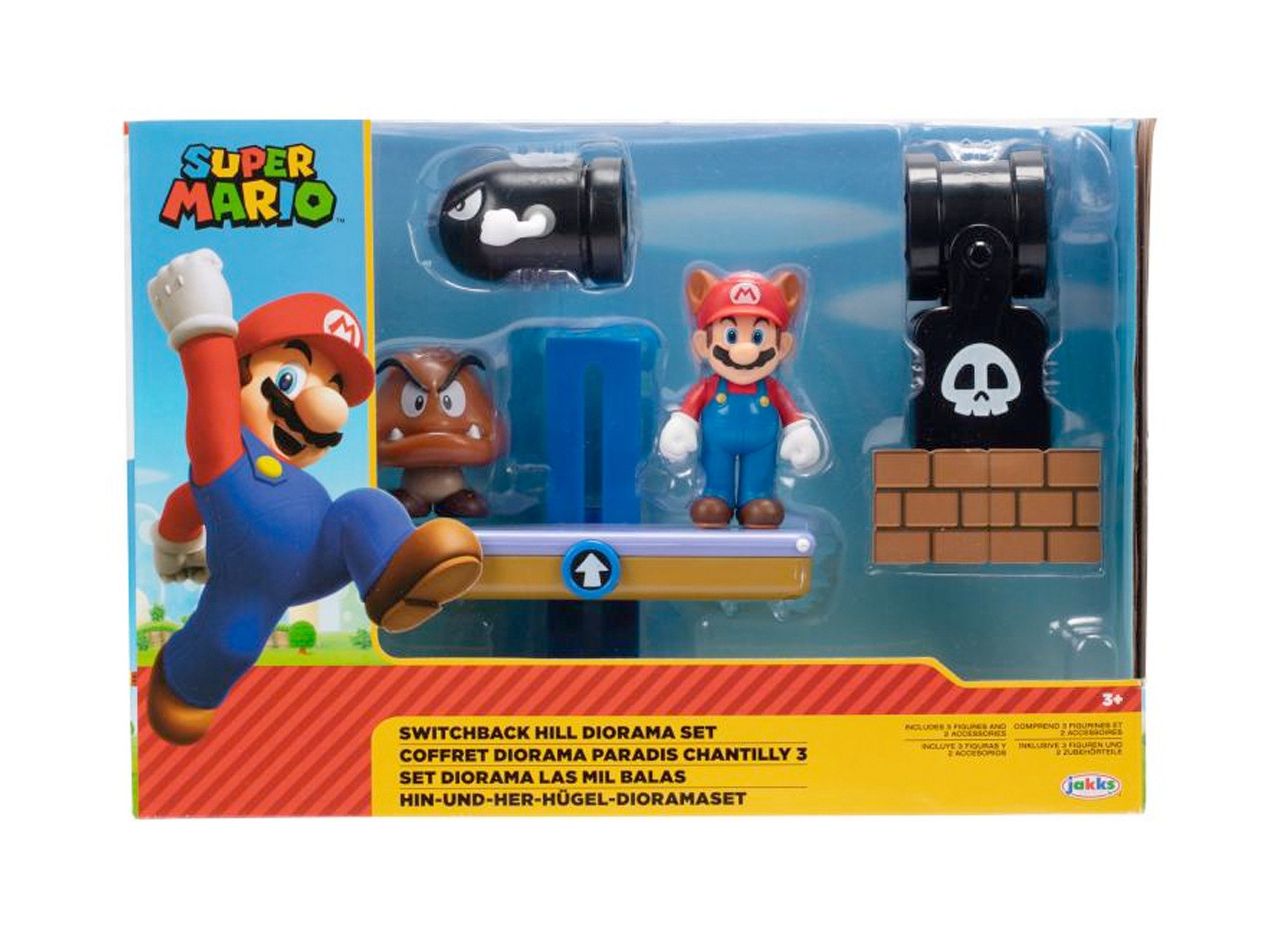 Super Mario Actionfigur Nintendo Super Mario Switchback Hill Diorama Set, 6,5 cm, (5-tlg)