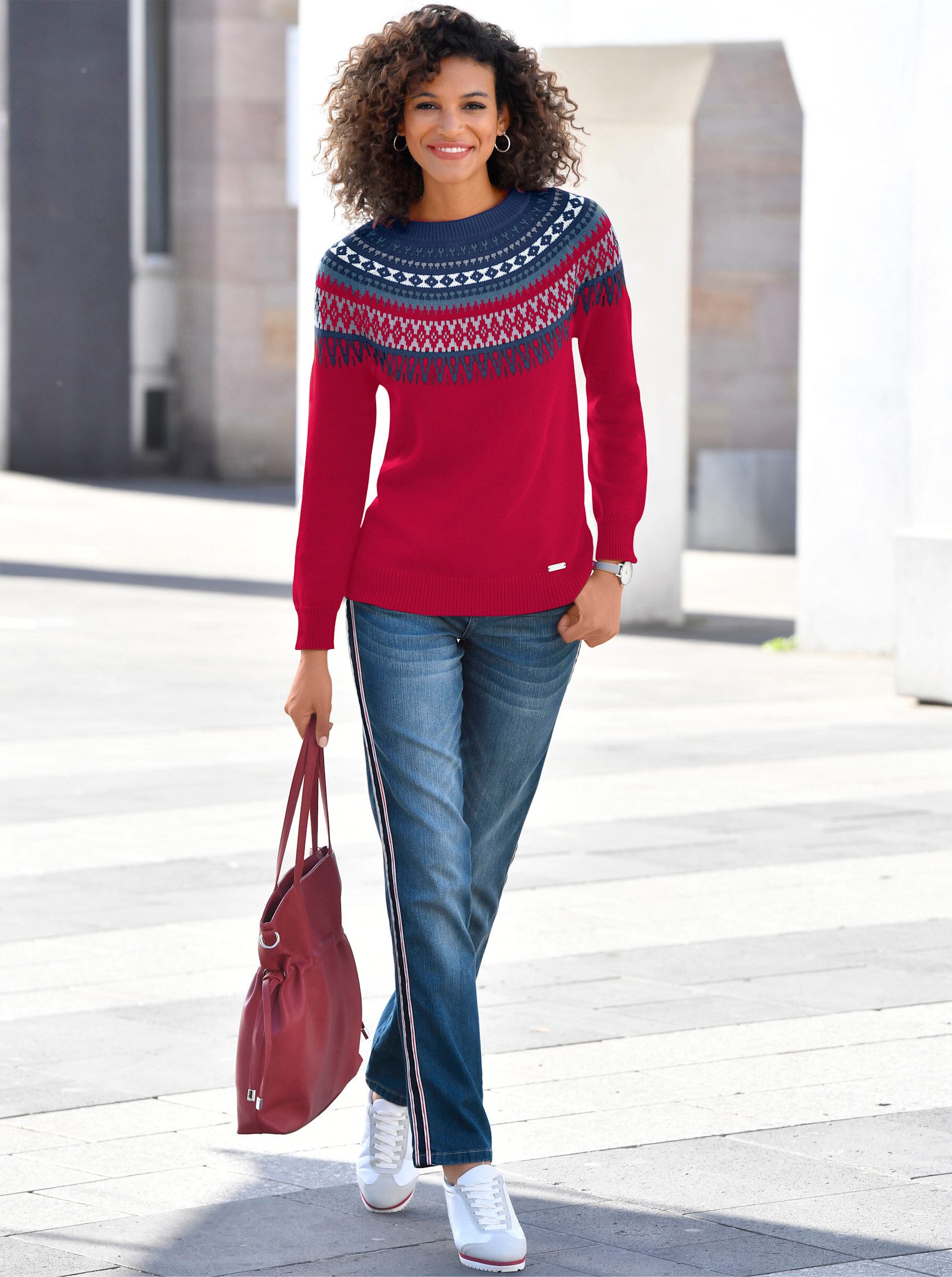 Witt Strickpullover Pullover Langarm Jacquard