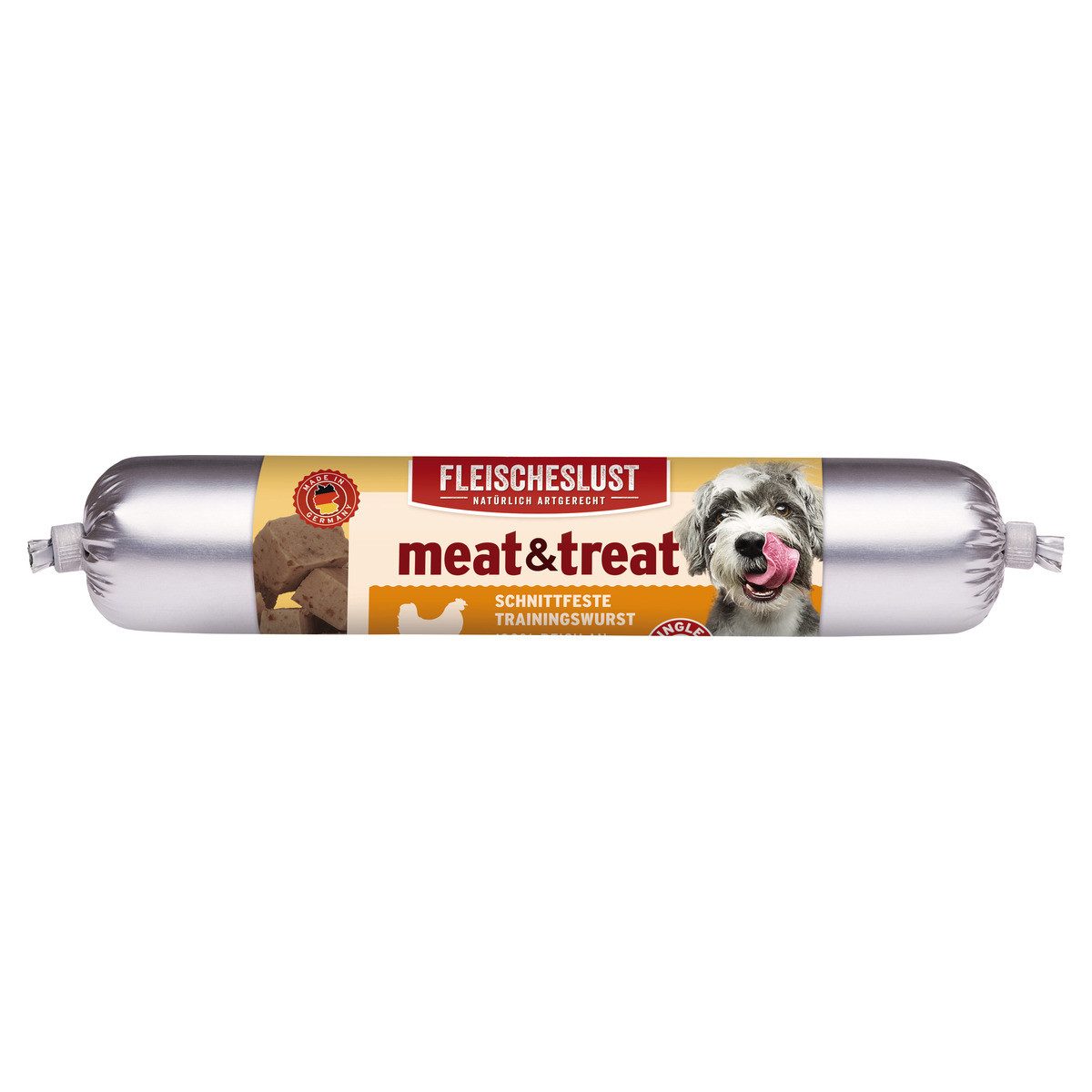 Fleischeslust meat & treat Geflügel 80 g, für: Hund