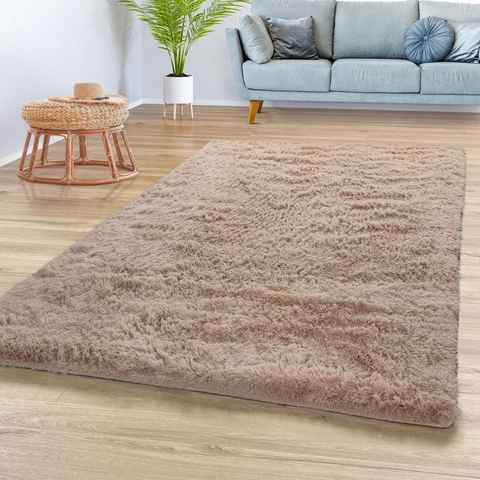 Hochflor-Teppich Teppich Wohnzimmer Hochflor Langflor Shaggy Weich, TT Home, Läufer, Höhe: 37 mm