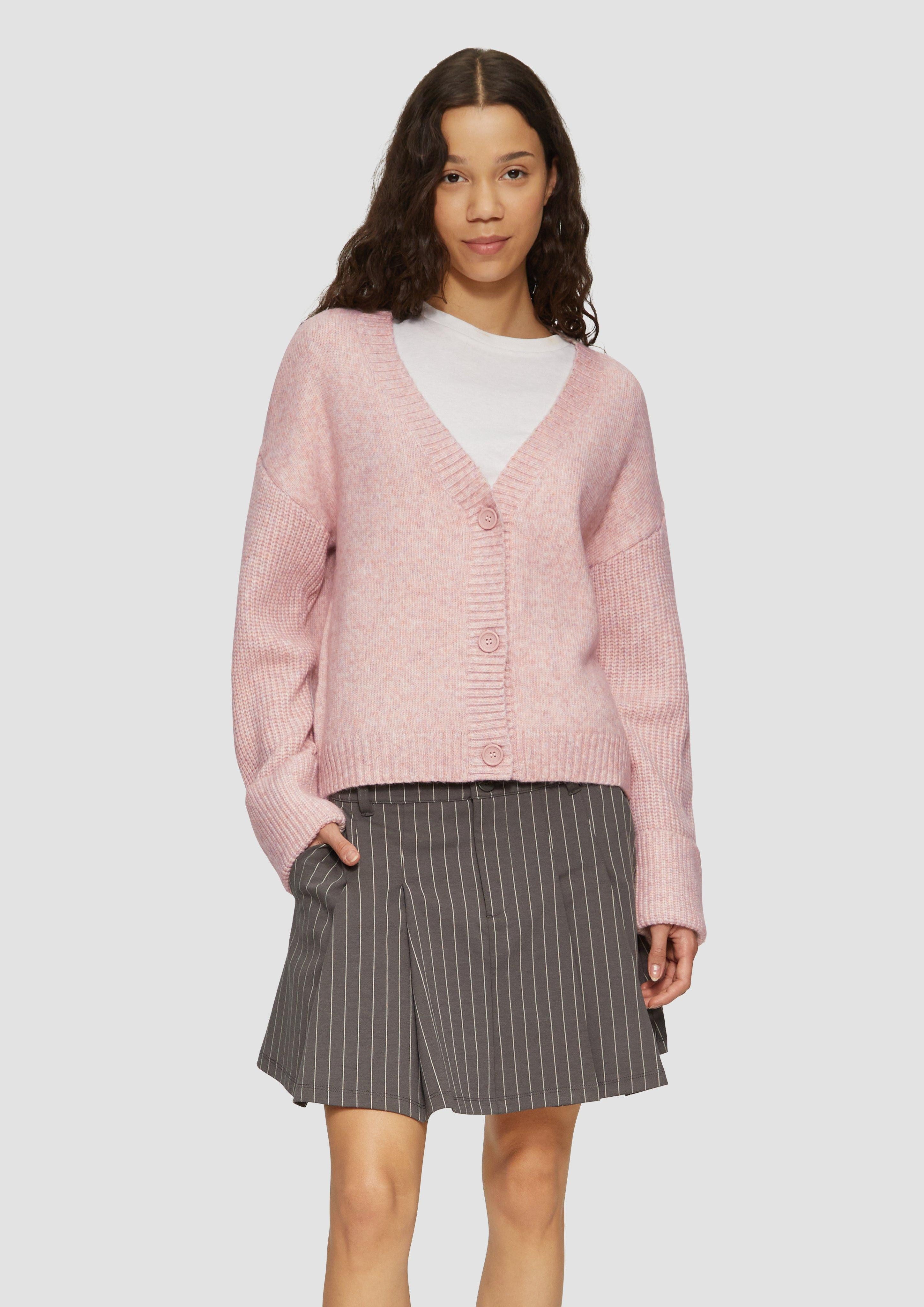 QS Funktionsjacke Weiche Strickjacke in melierter günstig online kaufen