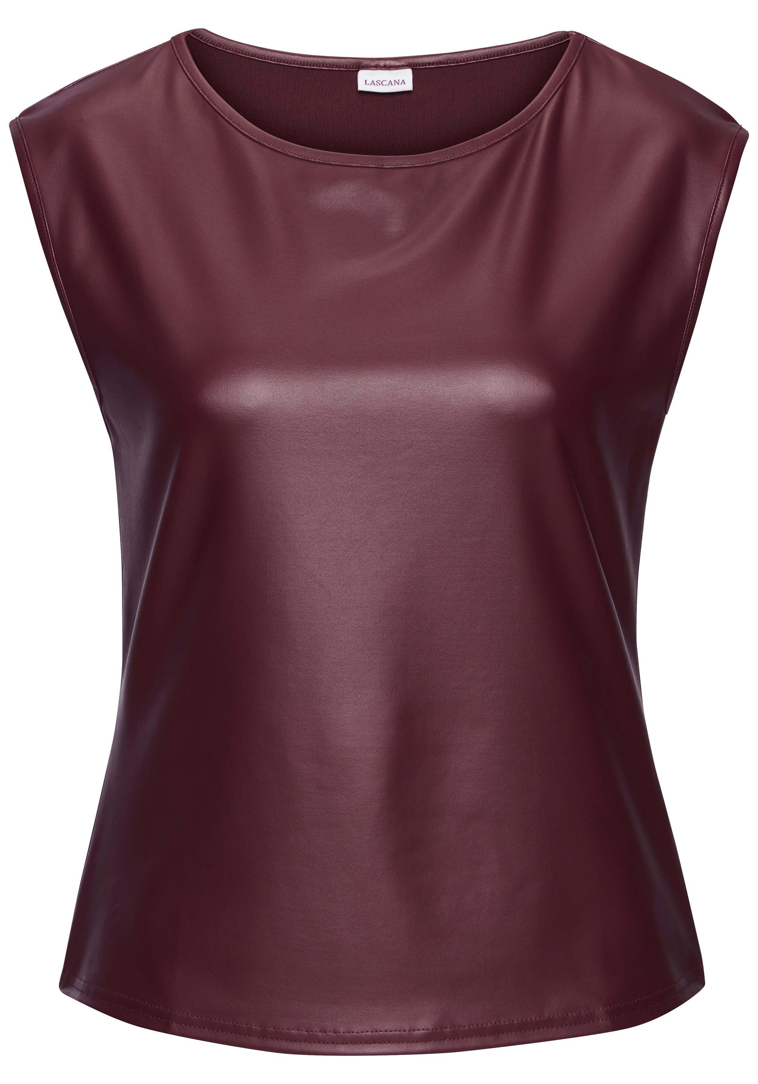 LASCANA Rundhalsshirt aus Lederimitat, Partytop. € 39,99