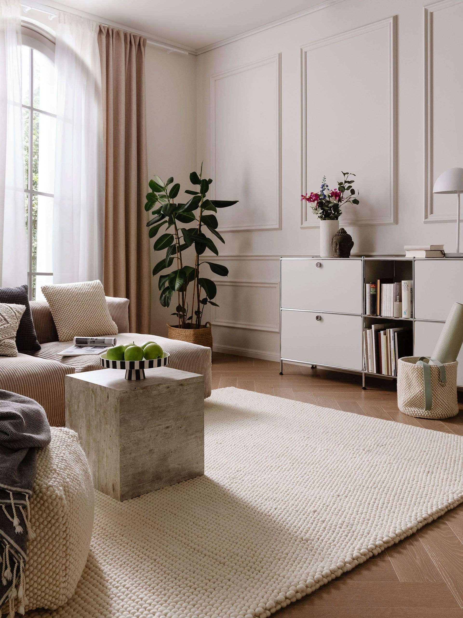 benuta Wollteppich Beads, rechteckig, Höhe: 11 mm, Wolle, handgewebt, Uni, günstig online kaufen