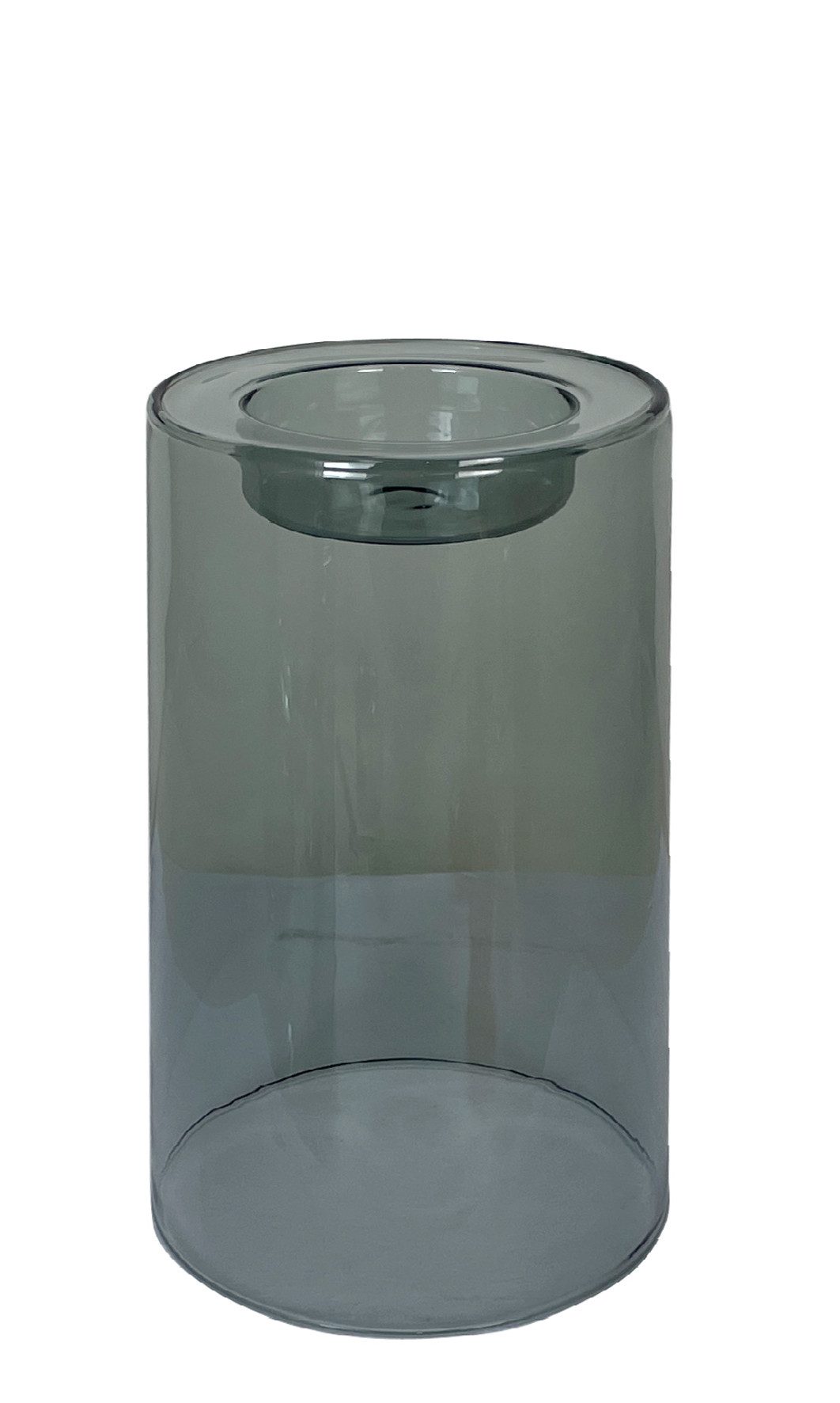 Kaheku Teelichthalter Kaheku Teelichthalter Escala, Grau, Glas, 14 cm hoch, 420650303 (1 St)