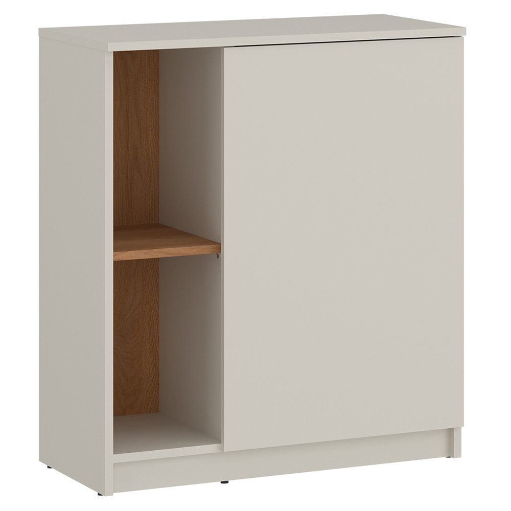 Lomadox Kommode FIER-129, Kaschmir mit Eiche, 1 Tür, 2 Einlegeböden, grifflos, Breite 72,8cm