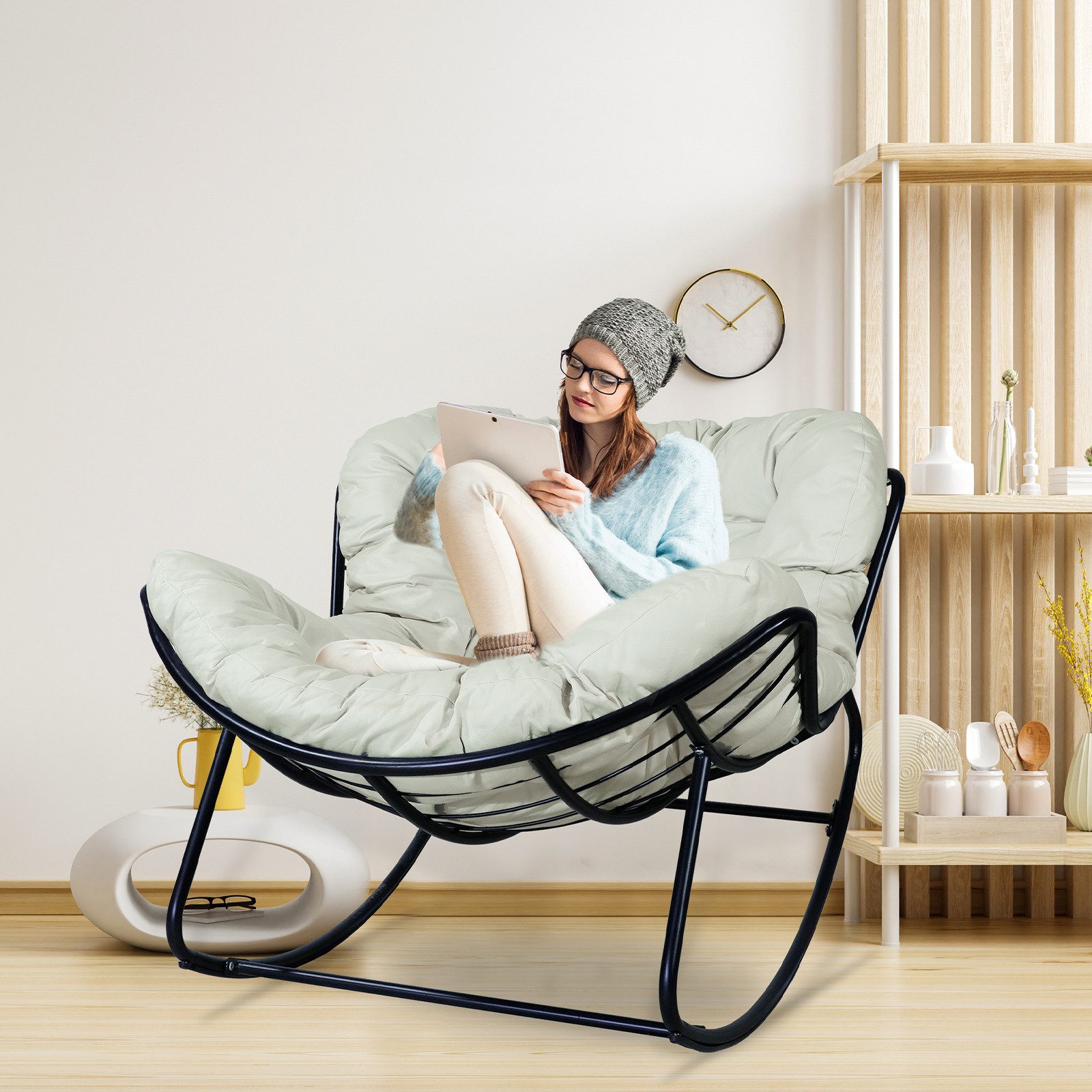 CCLIFE Schaukelsessel Schaukelstuhl Wohnzimmer Schaukelsessel Relaxstuhl günstig online kaufen