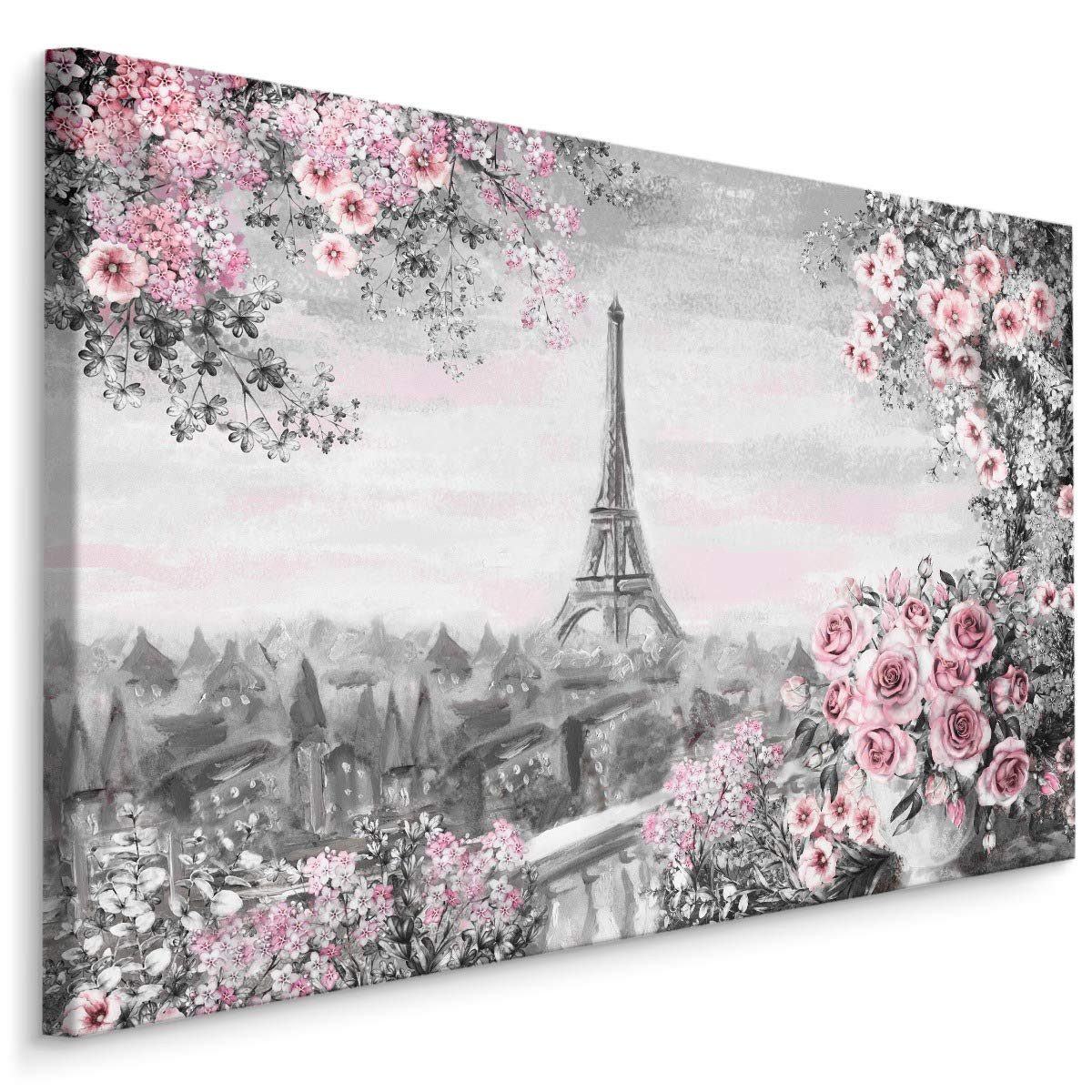 Muralo Leinwandbild Architektur – Leinwandbild Wandbild Kunstdruck Wohnzimmer, Gebäude (1 St), Paris – Stadt – Frankreich, 30 x 20 cm, aufhängefertig