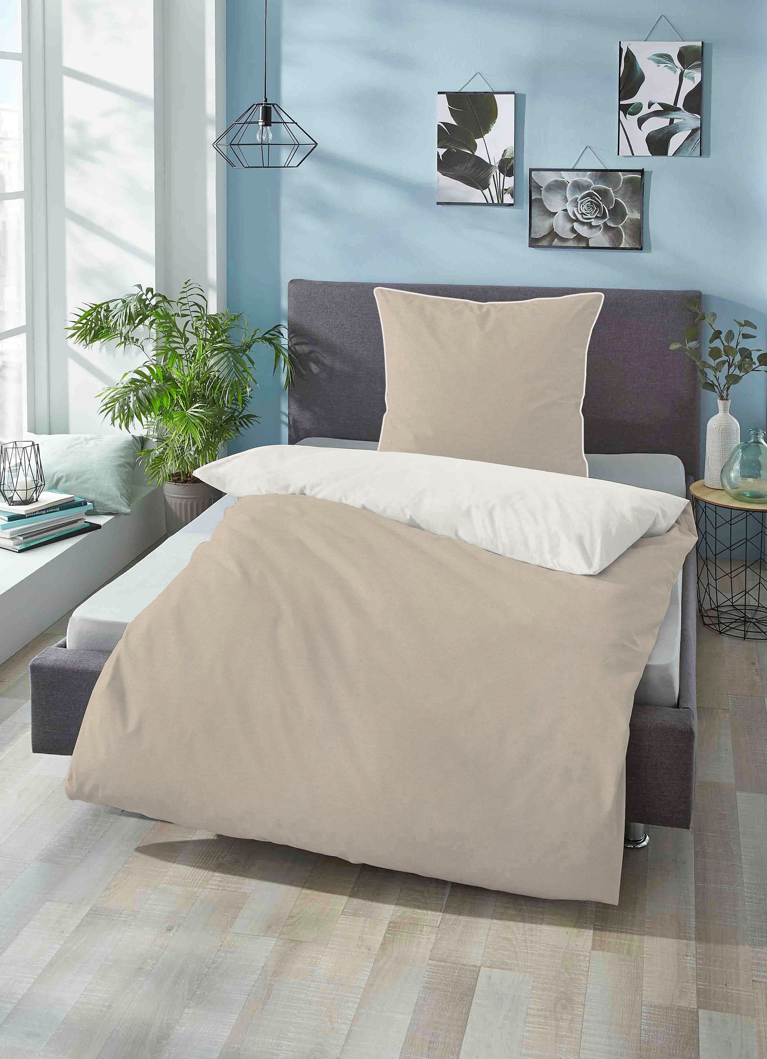 Biberna Wendebettwäsche 0840500 HERMAL Premium Biber Melange-Flanell Bettwäsche 100% Baumwolle, Flanell, 2 teilig, Biber, wärmend & weich, Reißverschluss, ab Gr – Bild 2 von 5