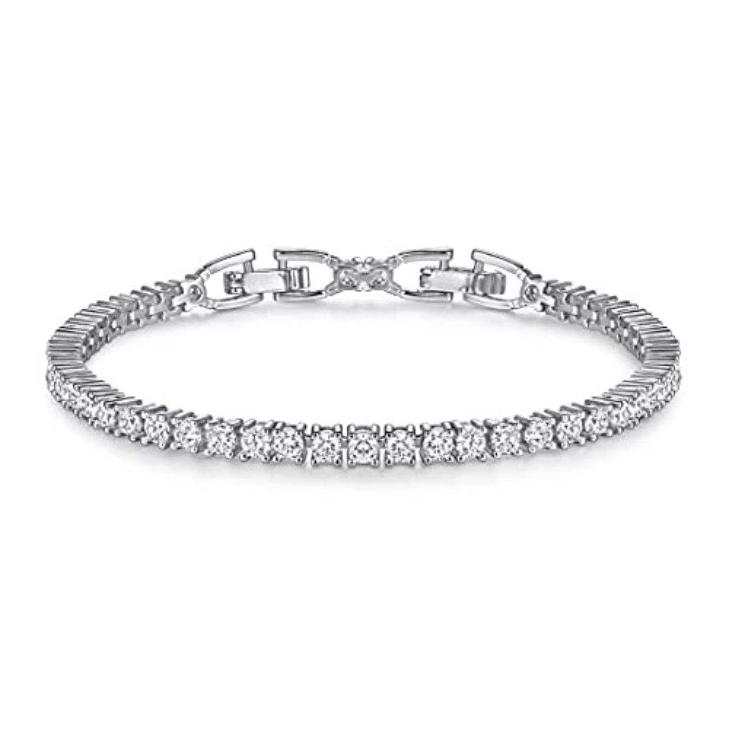 Lisandra Scott Tennisarmband Funkelndes Shiny Tennisarmband mit glänzenden Steinen I Damen Schmuck, 17,5 cm lang – Nickelfrei & Anlaufgeschützt