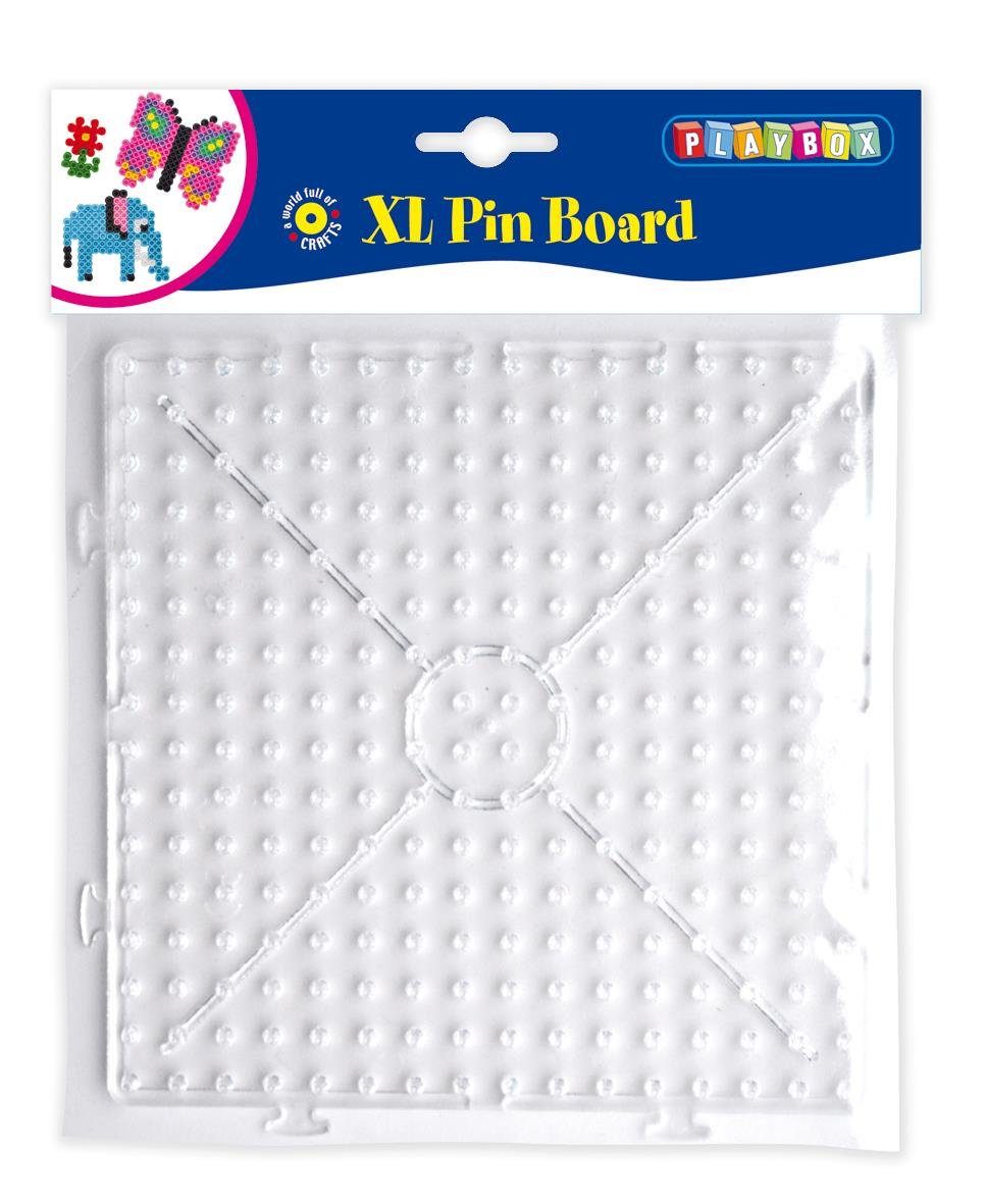 Playbox Bügelperlen Playbox Stiftplatte Quadrat transparent für XL-Bügelperlen
