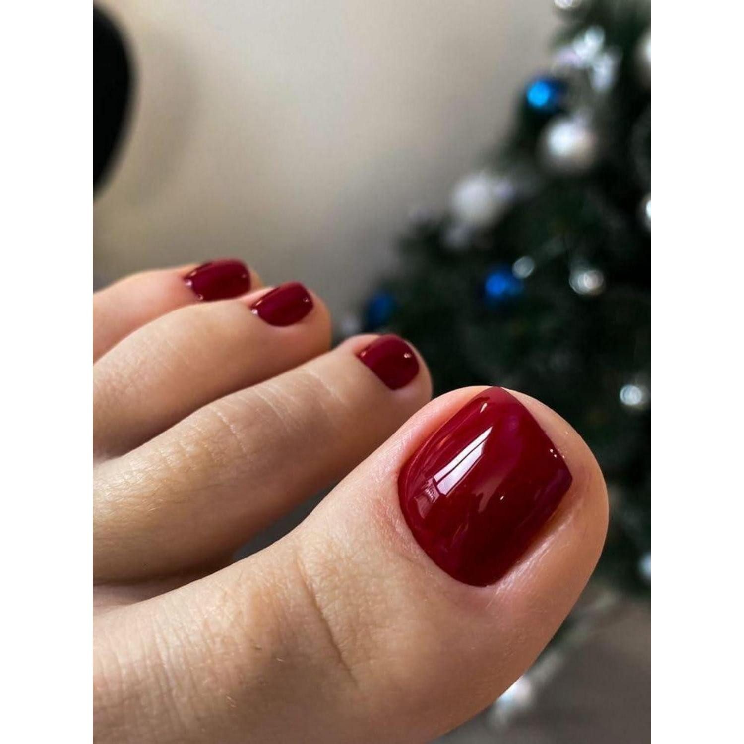 LuxusKollektion Kunstfingernägel Zehennägel 120 Stück aufklebbar kurz squared bordeaux glossy AUC6