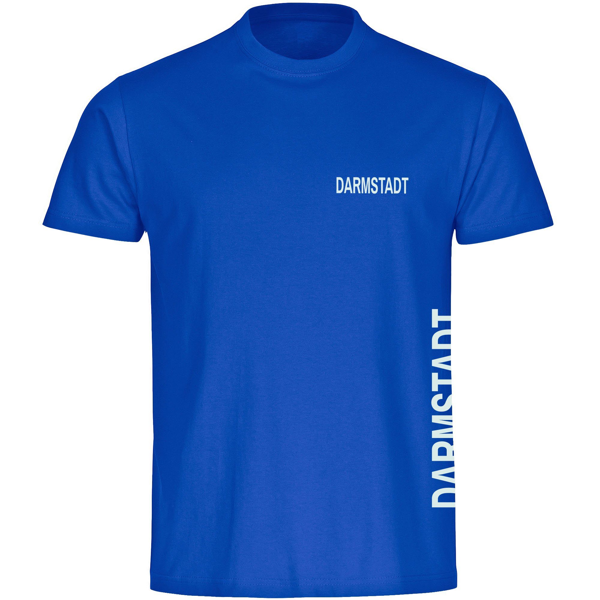 multifanshop T-Shirt Herren Darmstadt - Brust & Seite - Männer