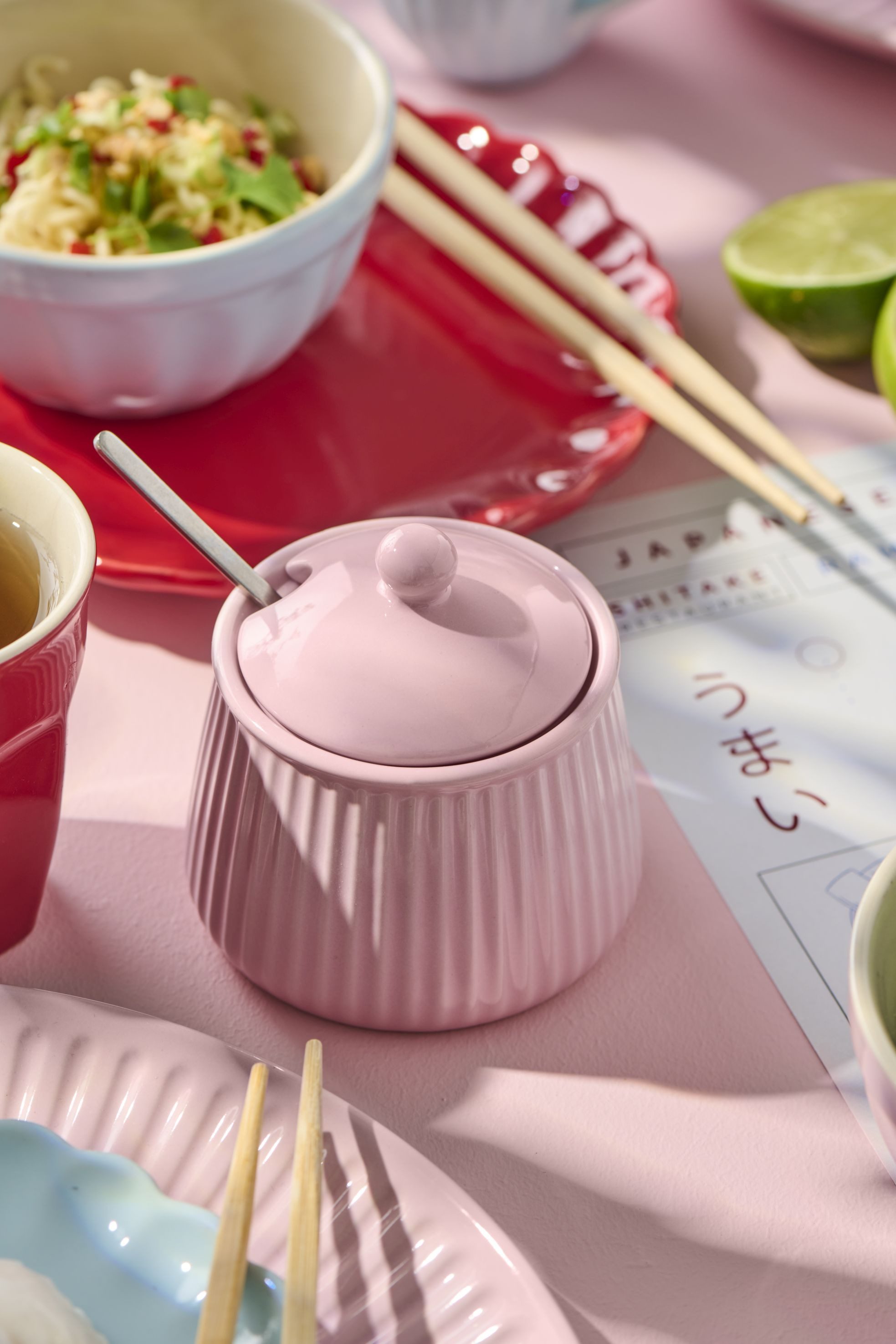 Ib Laursen Milch- und Zuckerset Ib Laursen - Zuckerdose Zuckerschale Mynte Rillen Keramik 2028 Farbe: