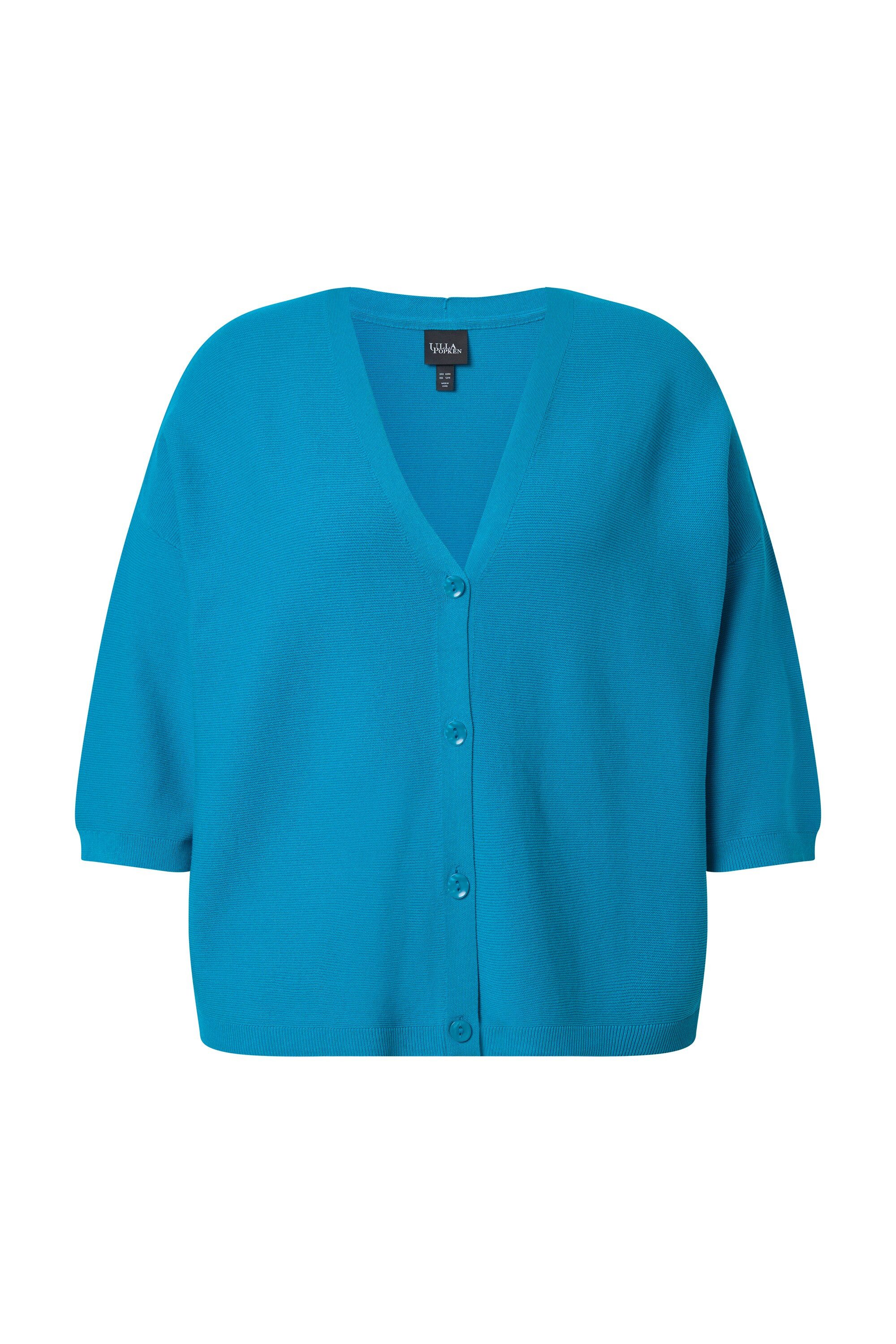 Strickjacke Strickjacke Linksstrick oversized V-Ausschnitt