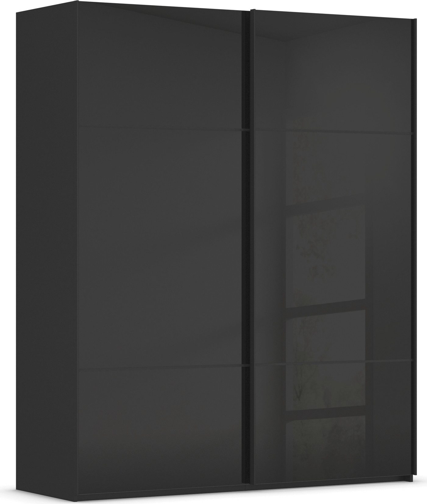 rauch Schwebetürenschrank Kleiderschrank Schrank Garderobe Schlafzimmerschrank SCALE-TRIO edle dreigeteilte Front mit 2 Zierleisten Glasfront MADE IN GERMANY