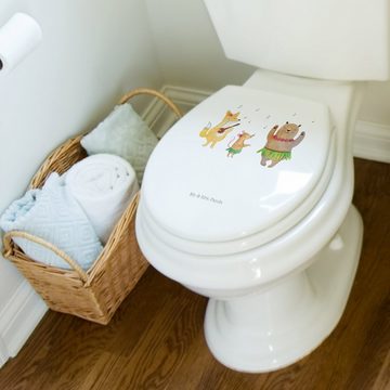 Mr. & Mrs. Panda WC-Sitz Waldtiere Aloha - Weiß - Geschenk, Igel, Toilette, Klodeckel, Tanzen, (1-St), Leises Schließen
