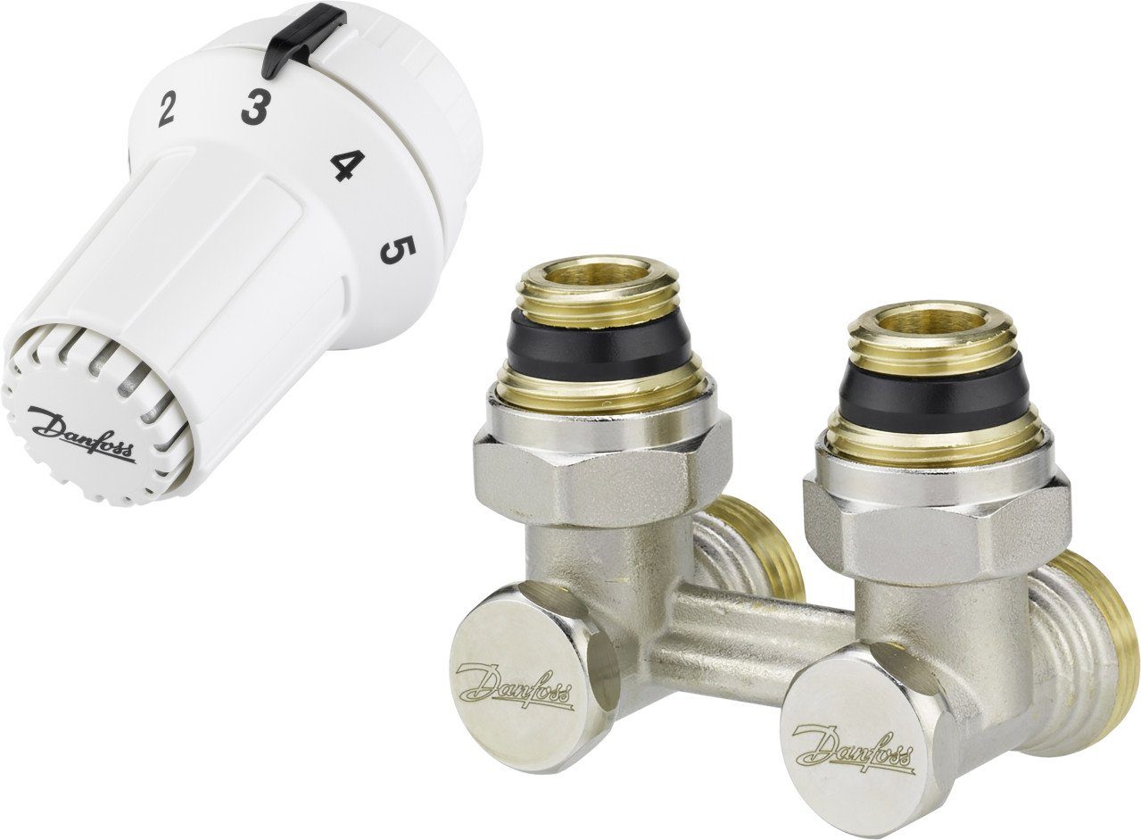 Heizkörperthermostat Danfoss Thermostat-Set Hahnblock Home RAS-C RLV-KS
